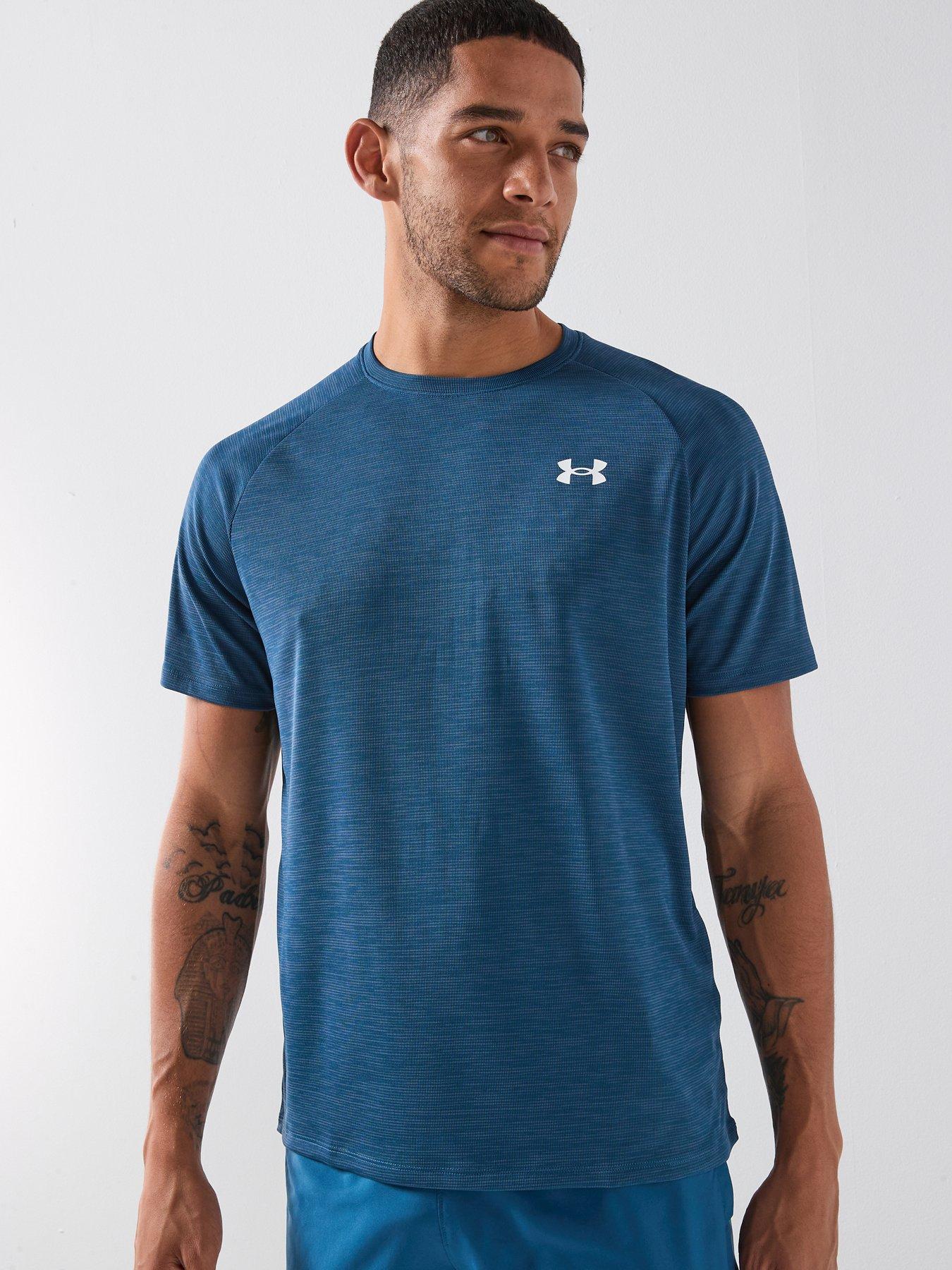 UNDER ARMOUR Mens Training Tech Short Sleeve Crew - Blue