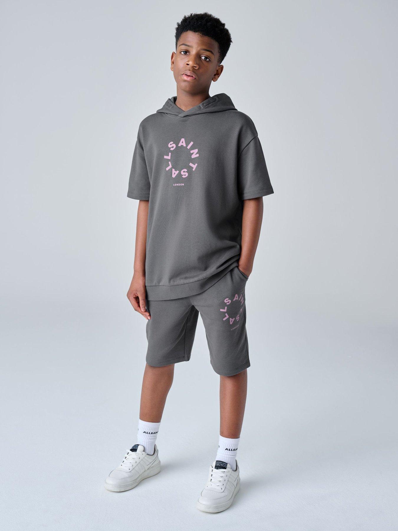smALLSAINTS Boys Logo Sweat Short Set - Grey