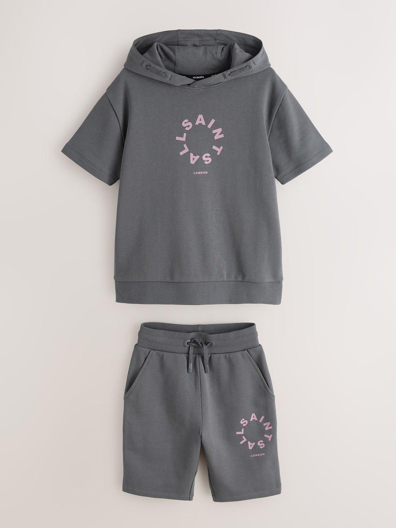 Image 2 of 7 of smALLSAINTS Boys Logo Sweat Short Set - Grey