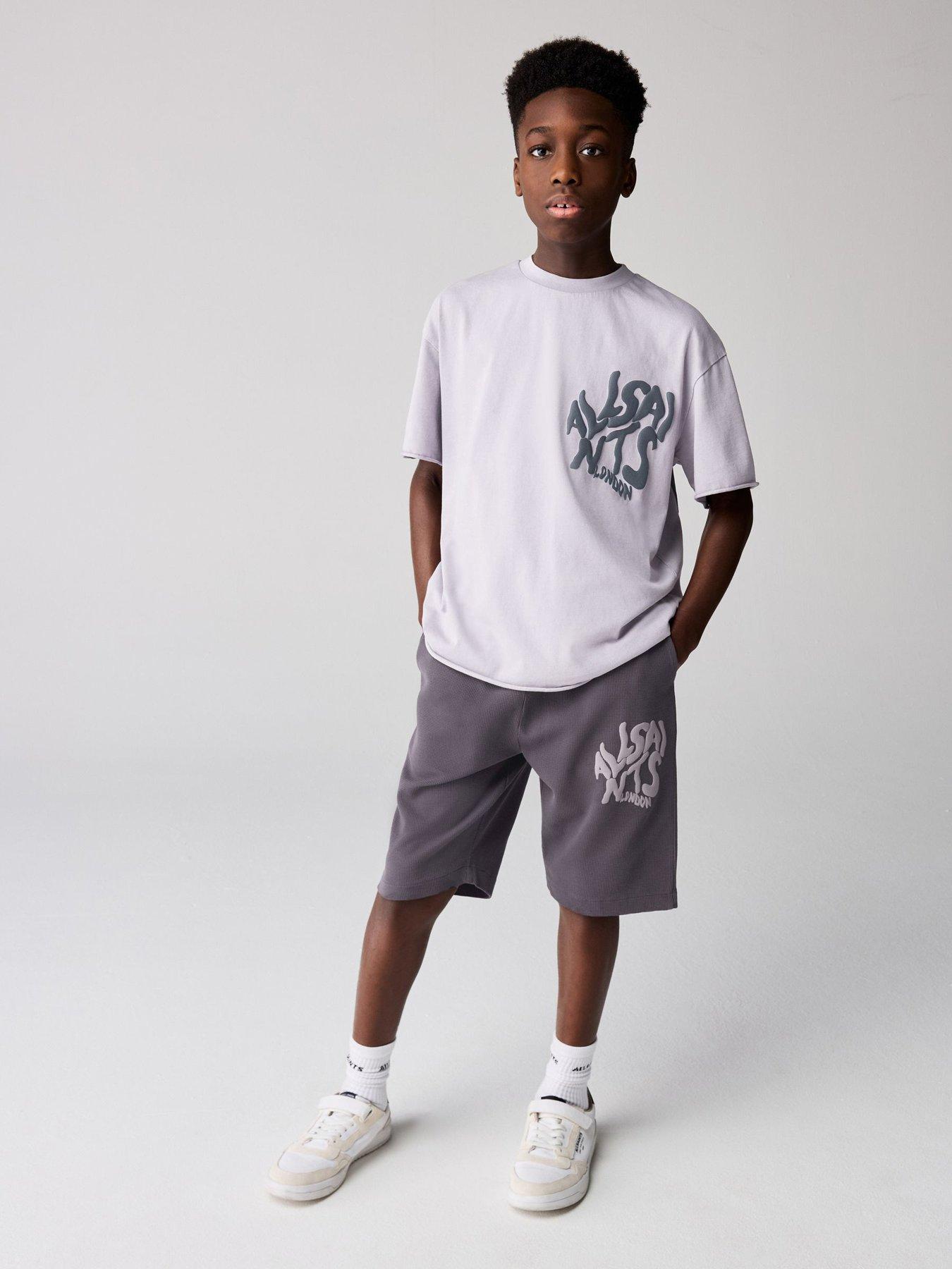 smALLSAINTS Older Boys Orlando Back Print Sweat Short Set - Purple