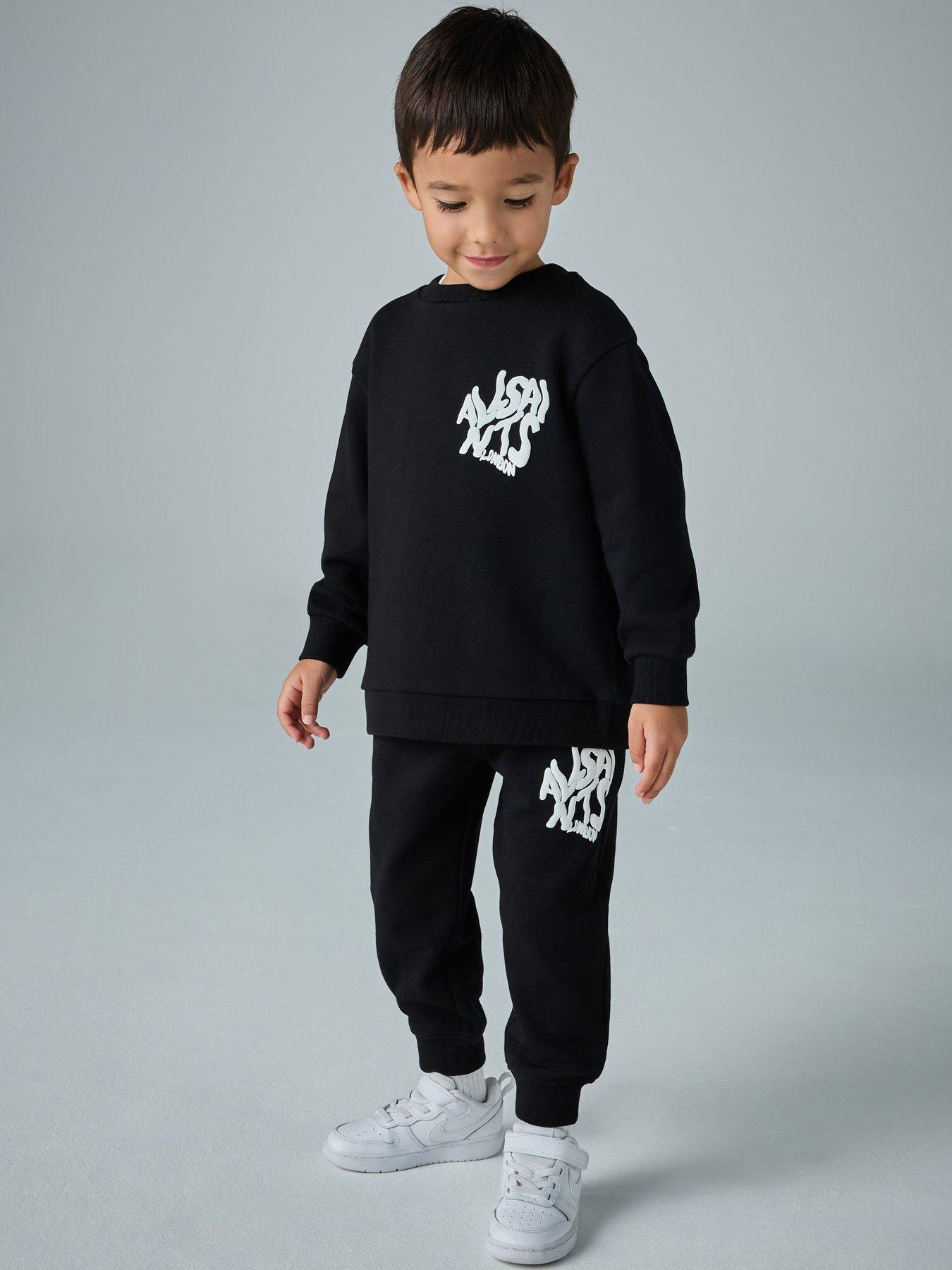 smALLSAINTS Boys Orlando Graphic Sweatshirt Set - Black