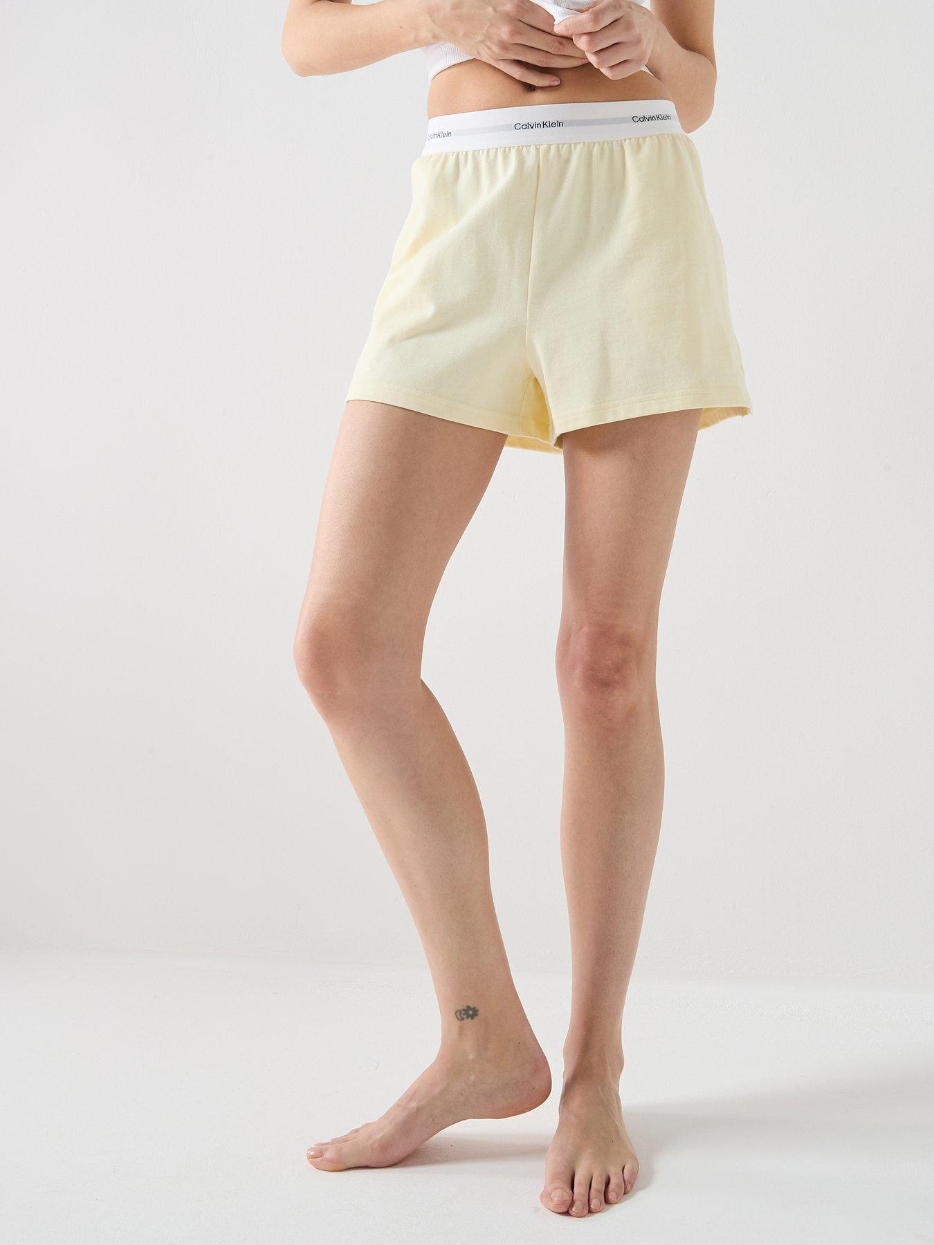 Calvin Klein Logo Jersey Short, Green, Size Xl, Women