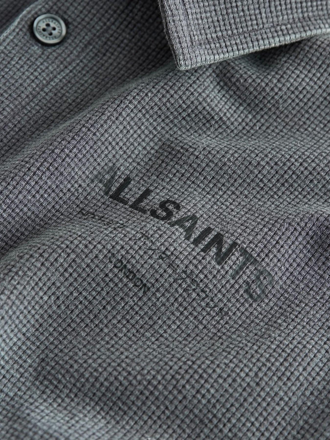 Image 7 of 7 of smALLSAINTS Older Boys&nbsp;Waffle Textured Polo T-Shirt &amp; Short&nbsp;Set - Grey