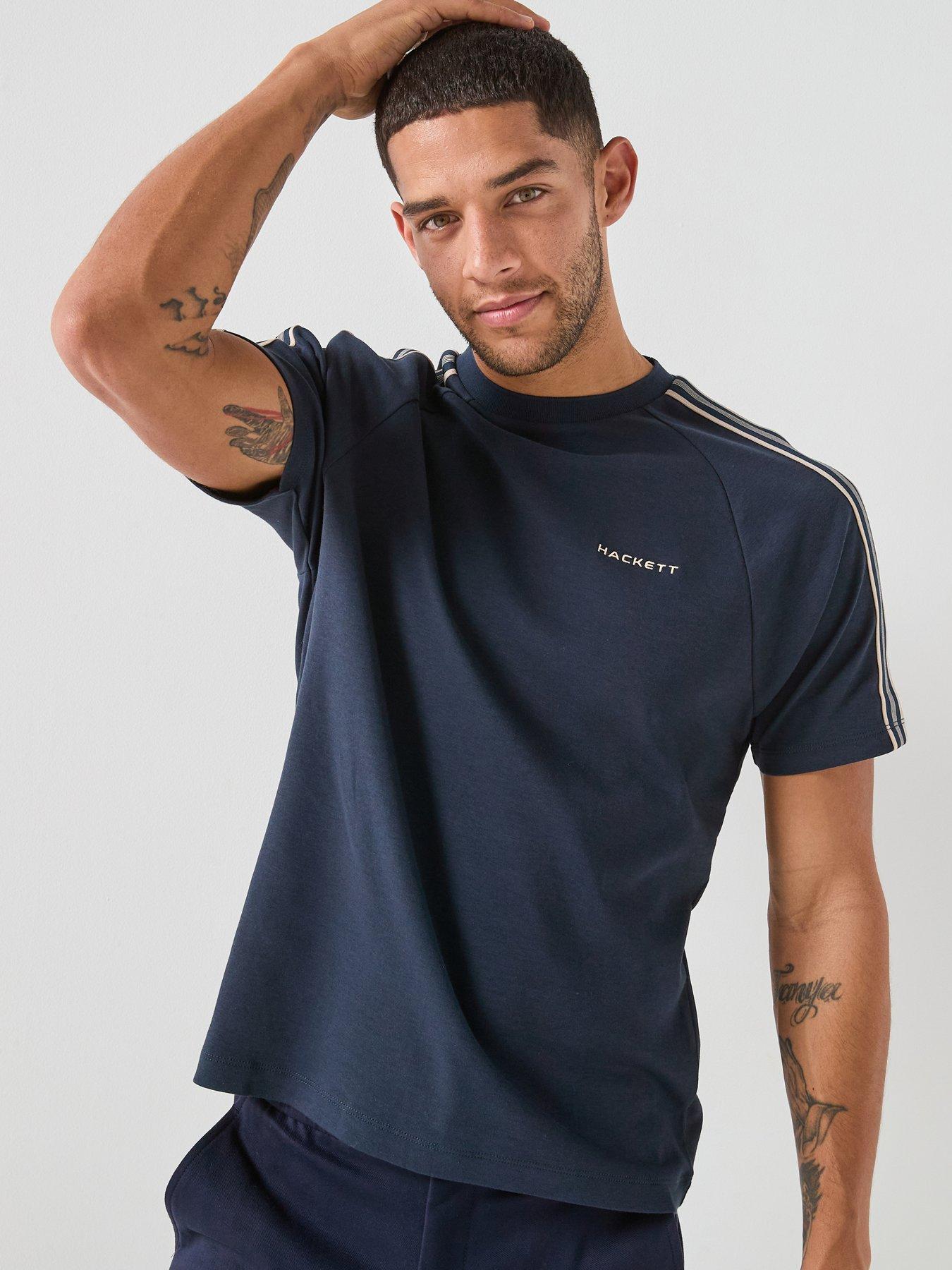 Hackett Sport Retro Tape T-Shirt - Navy