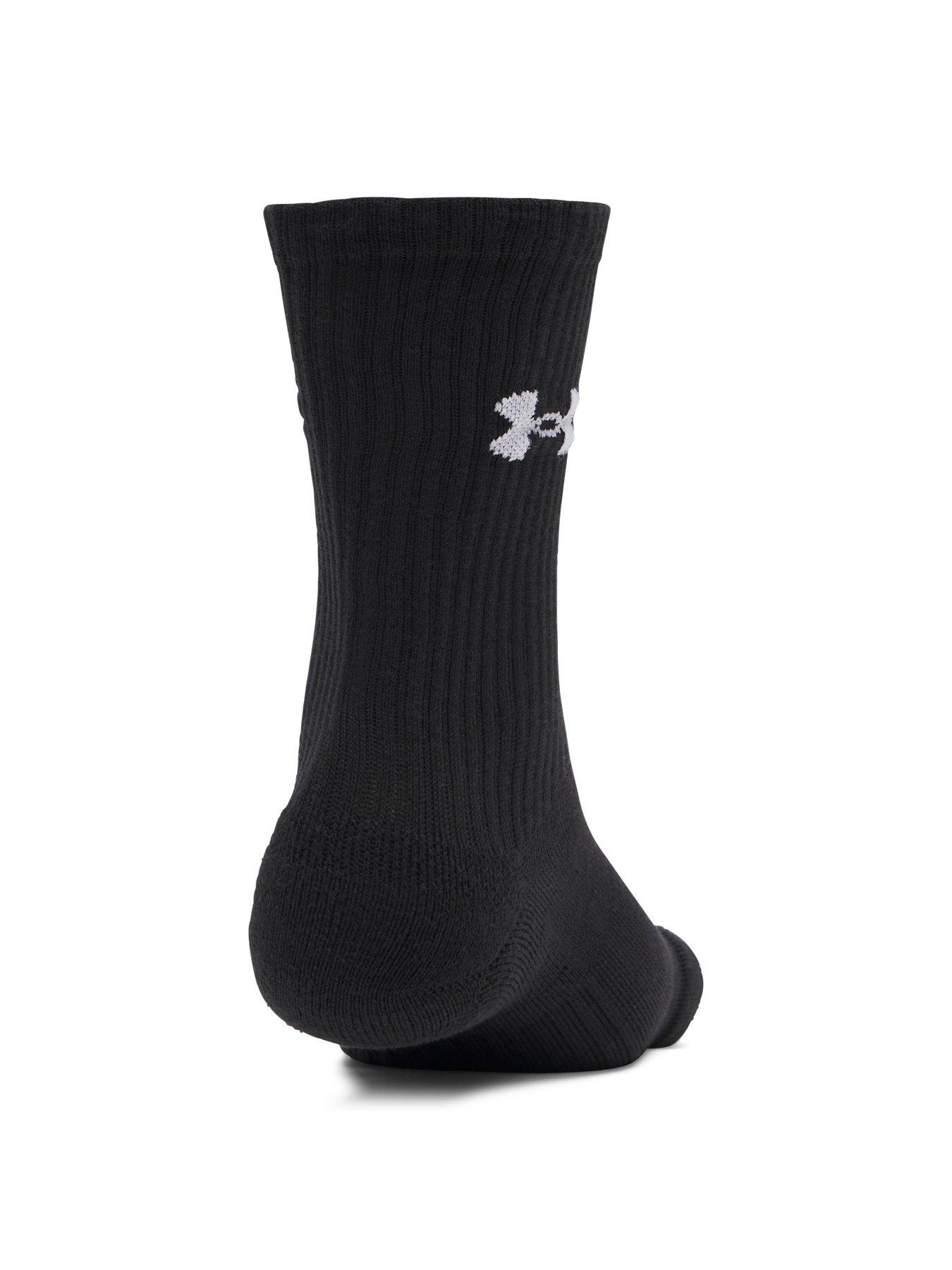 Image 2 of 3 of UNDER ARMOUR Mens Training Performance Cotton Crew Socks 3 Pack - Black