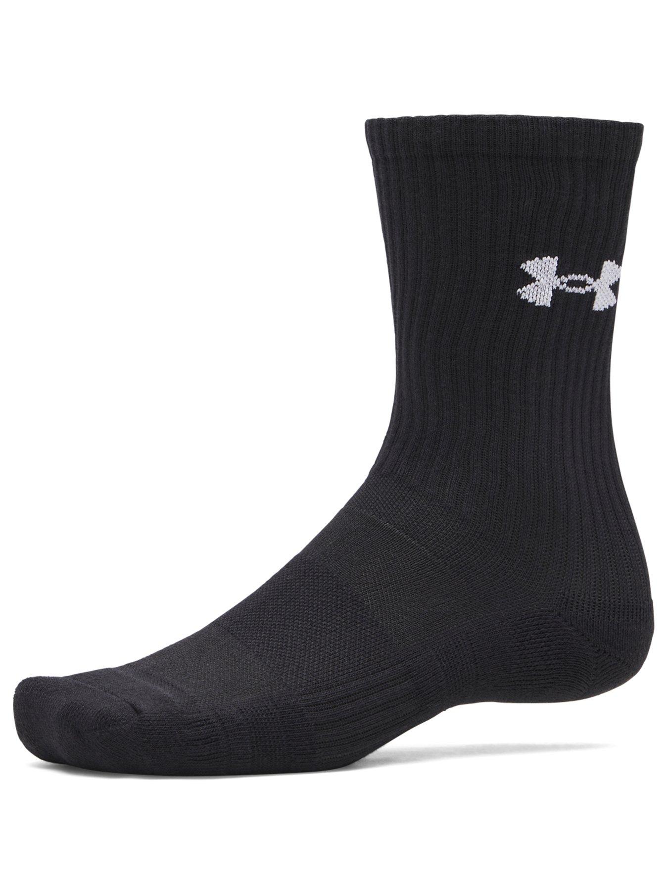 Image 3 of 3 of UNDER ARMOUR Mens Training Performance Cotton Crew Socks 3 Pack - Black