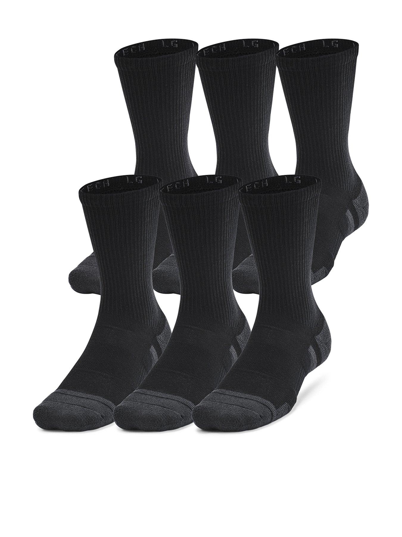 Image 1 of 4 of UNDER ARMOUR Mens Training Performance Tech Crew Socks 6 Pack - Black