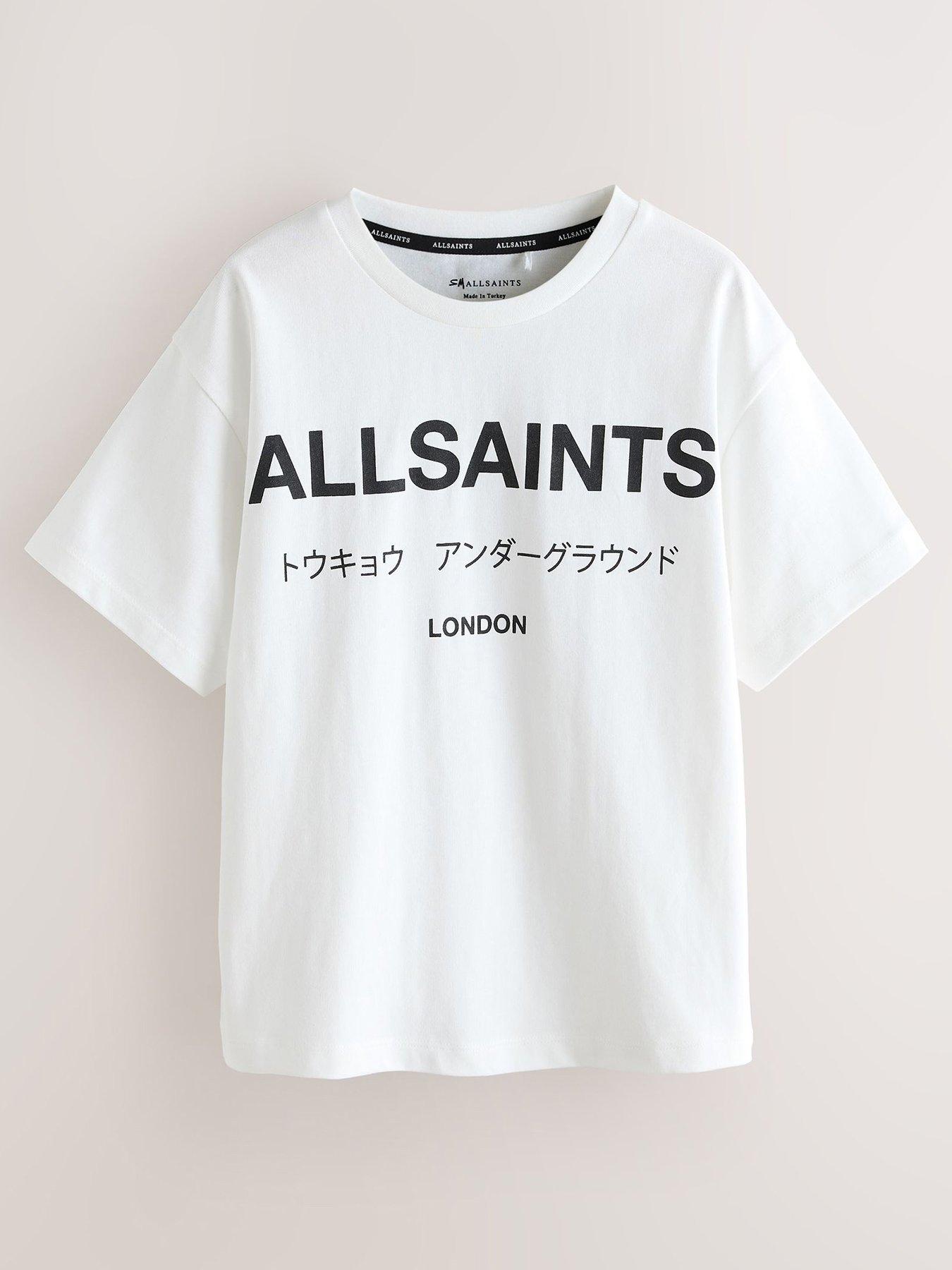Image 1 of 6 of smALLSAINTS Older Boys Back Print Logo T-Shirt - White
