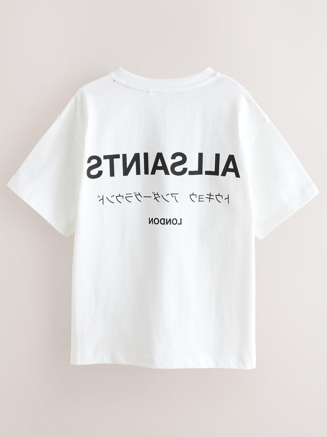 Image 2 of 6 of smALLSAINTS Older Boys Back Print Logo T-Shirt - White