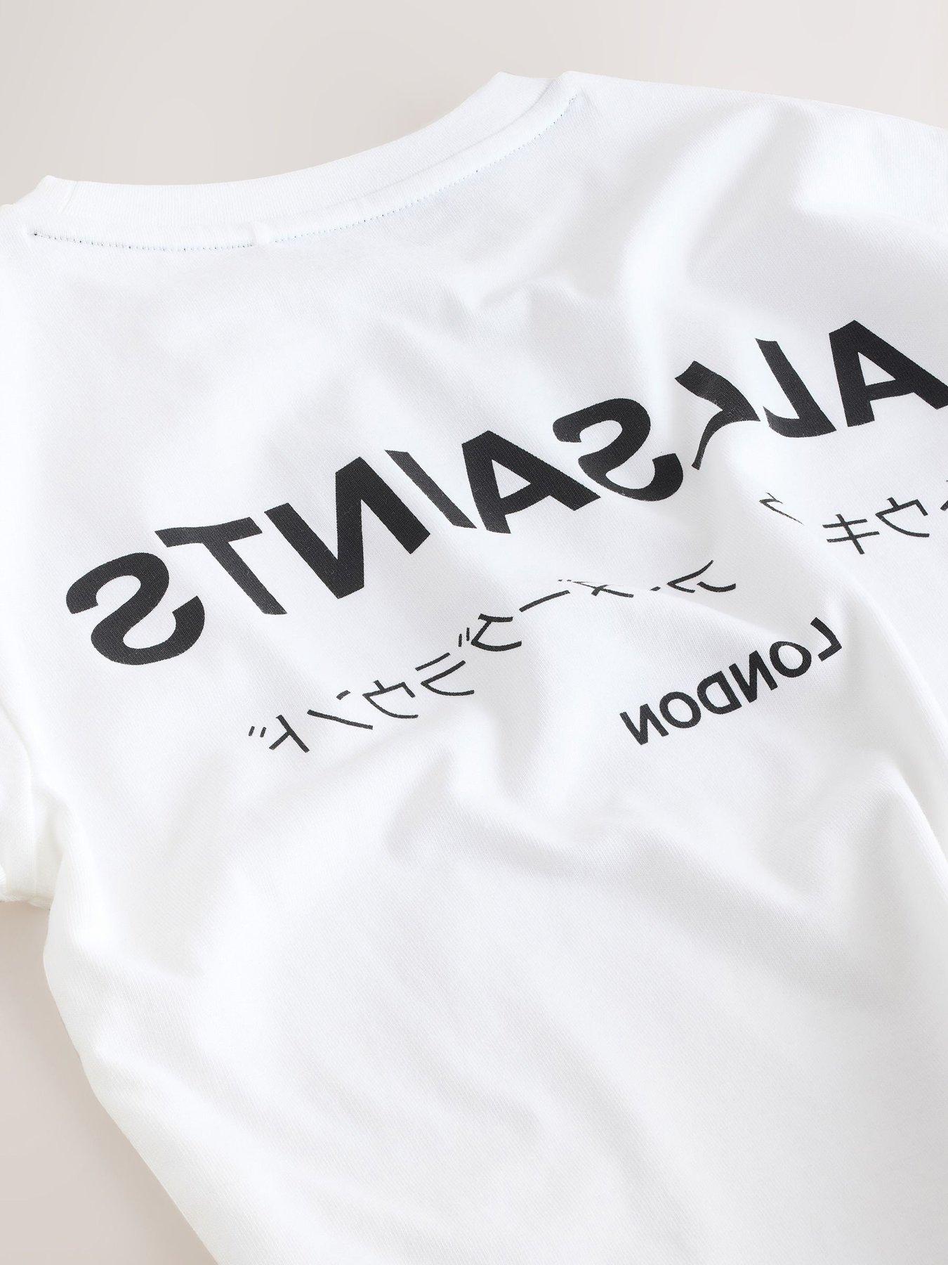Image 4 of 6 of smALLSAINTS Older Boys Back Print Logo T-Shirt - White