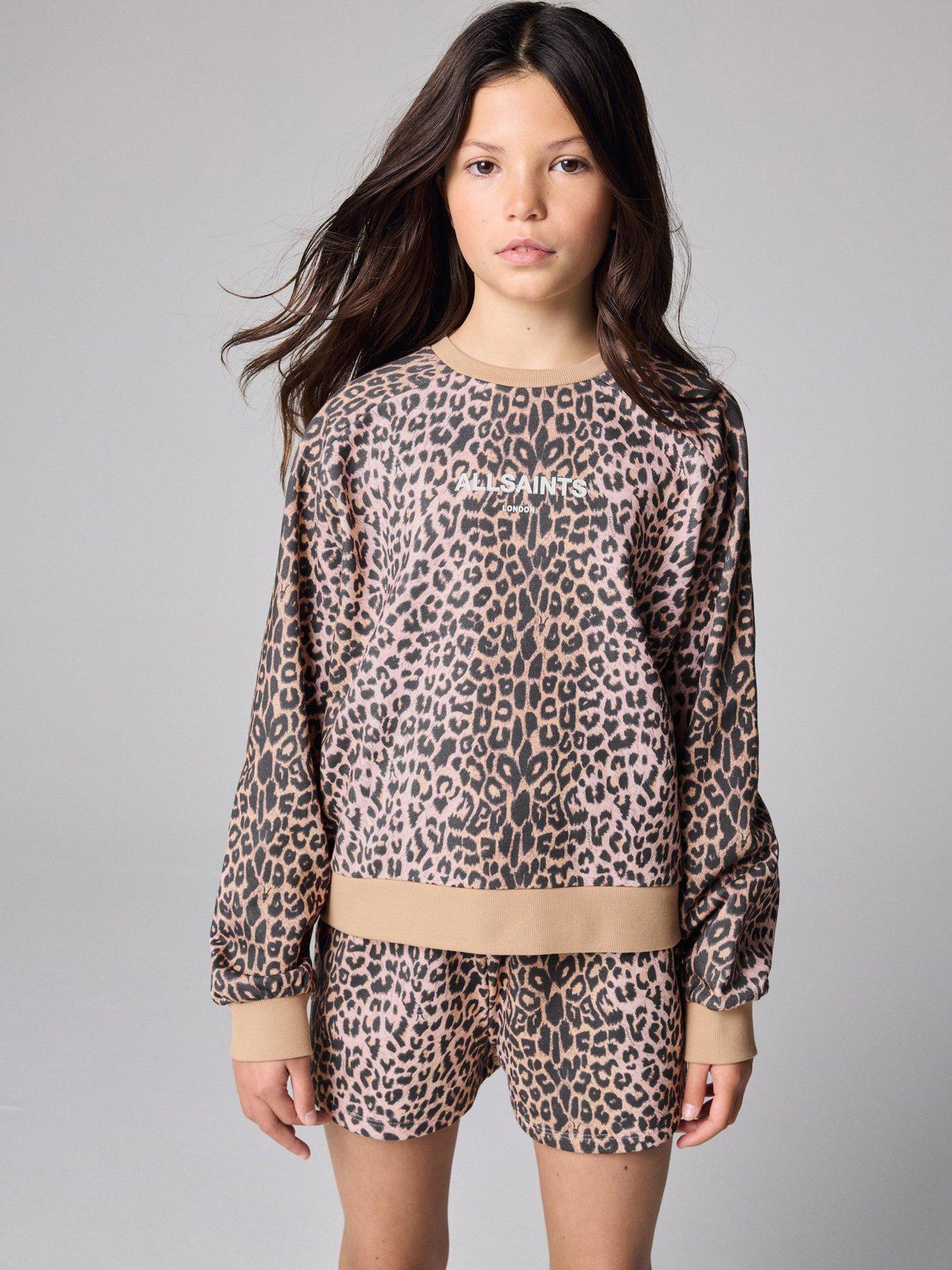 smALLSAINTS Older Girls Leopard Print Sweater Set - Multi