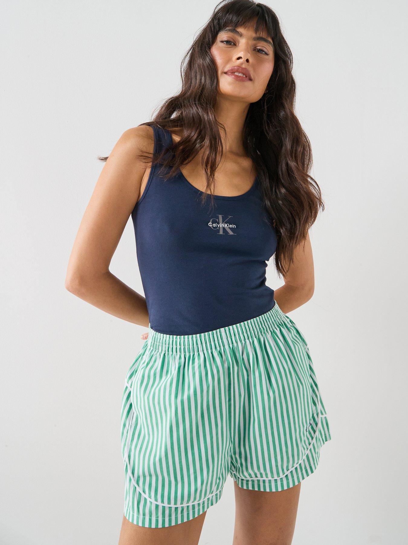 Image 1 of 4 of Calvin Klein Logo Tank Top - Blue