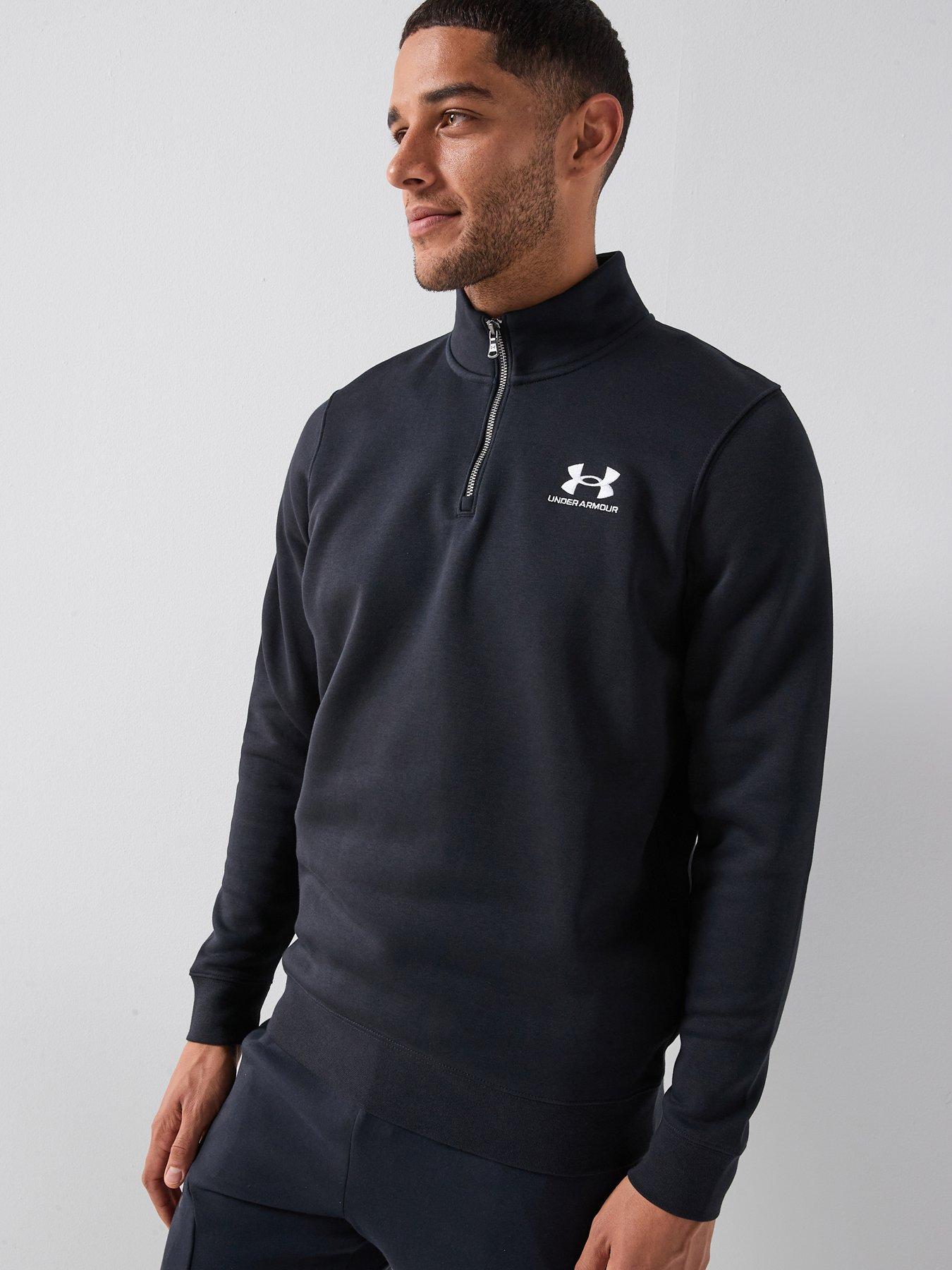 UNDER ARMOUR Mens Training Icon Fleece 1/4 Zip, Black, Size 2Xl, Men