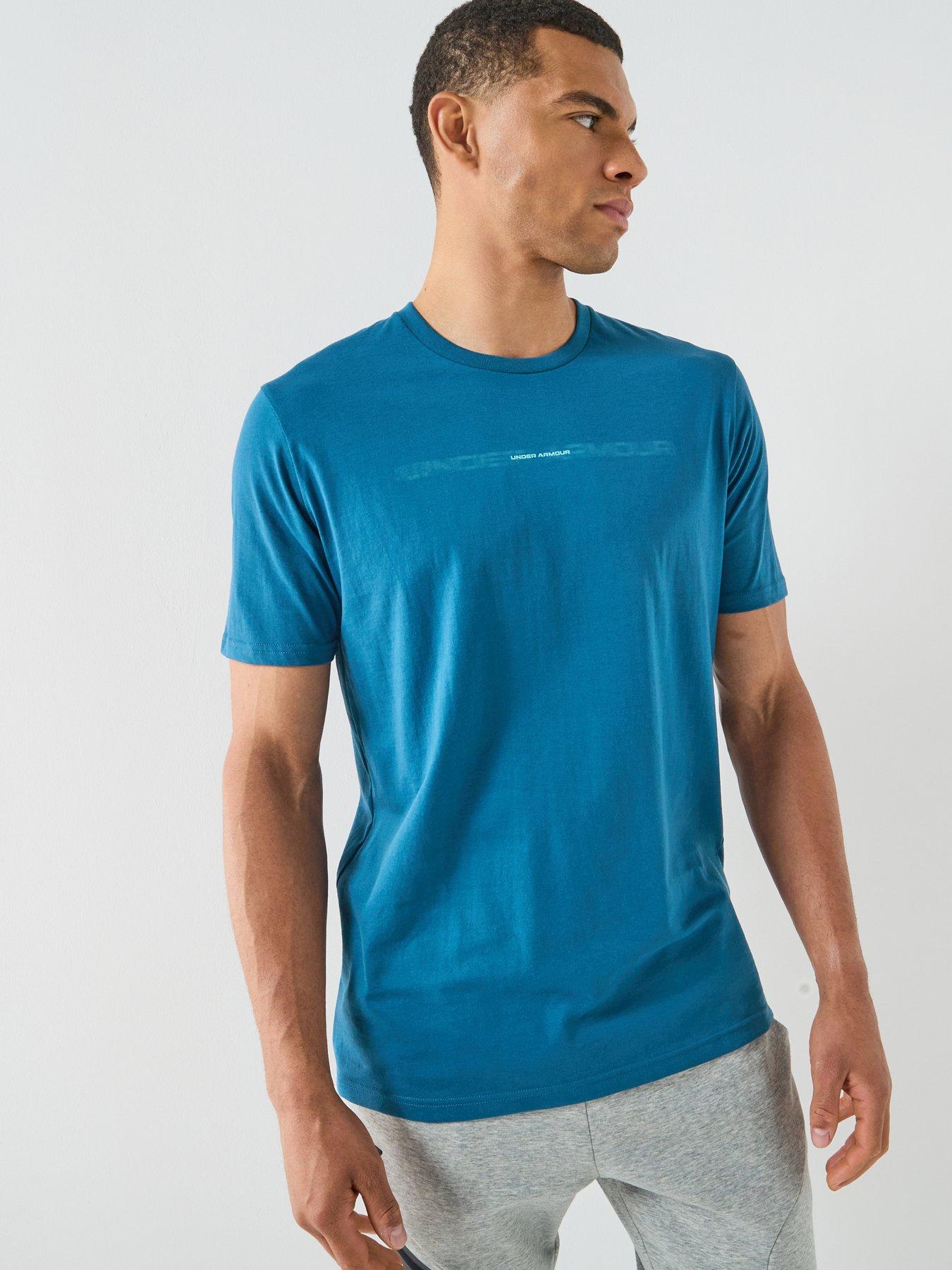 UNDER ARMOUR Mens Training Branded Short Sleeve T-Shirt - Blue
