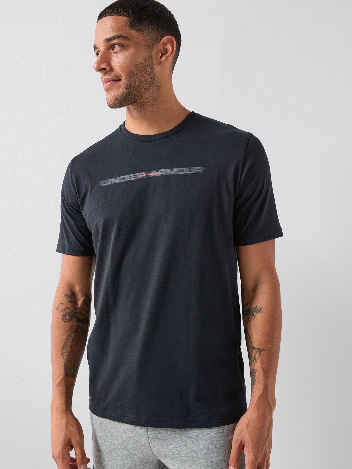 UNDER ARMOUR Mens Training Branded Short Sleeve T-Shirt - Black
