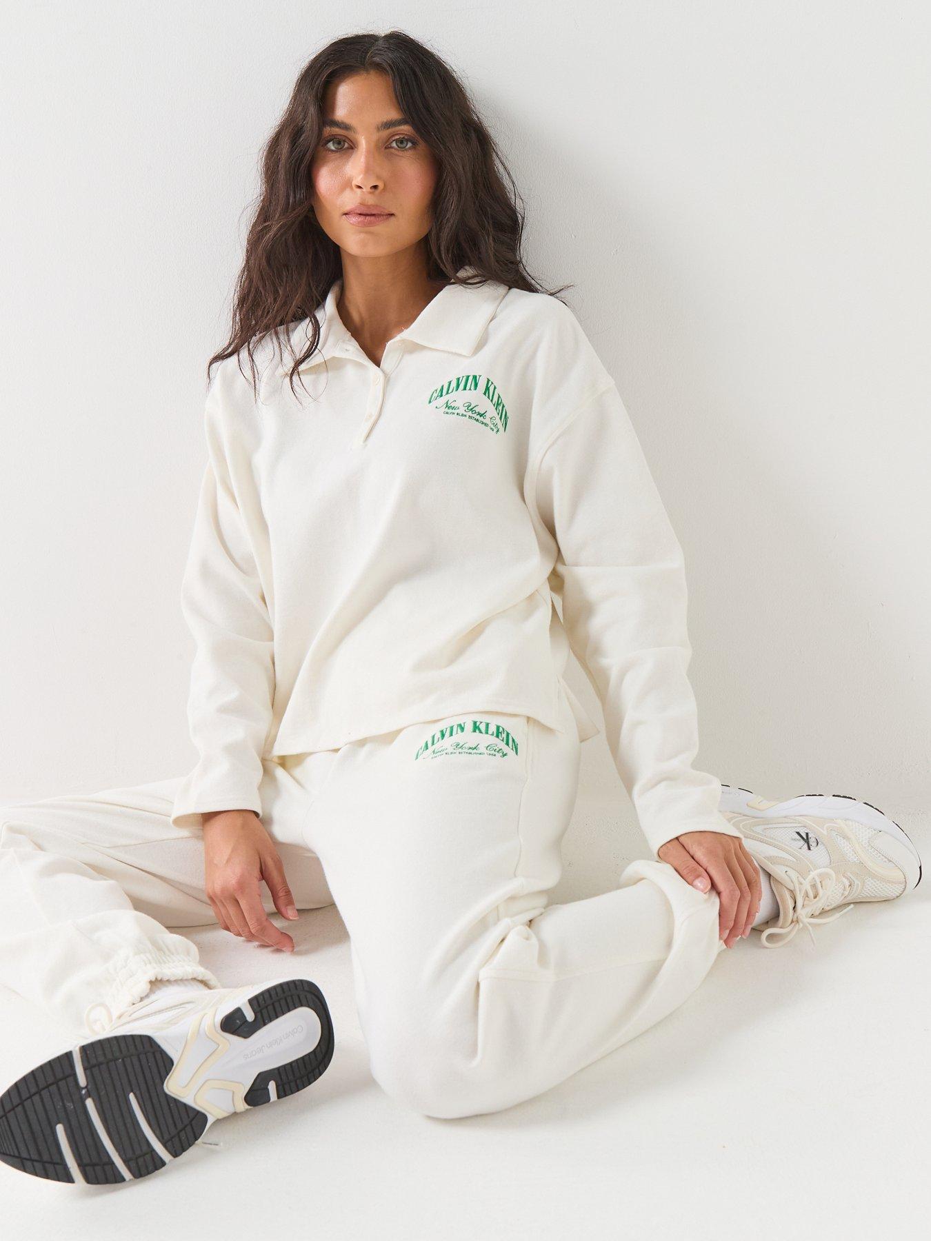 Image 3 of 6 of Calvin Klein Gx Jersey Jogger - White