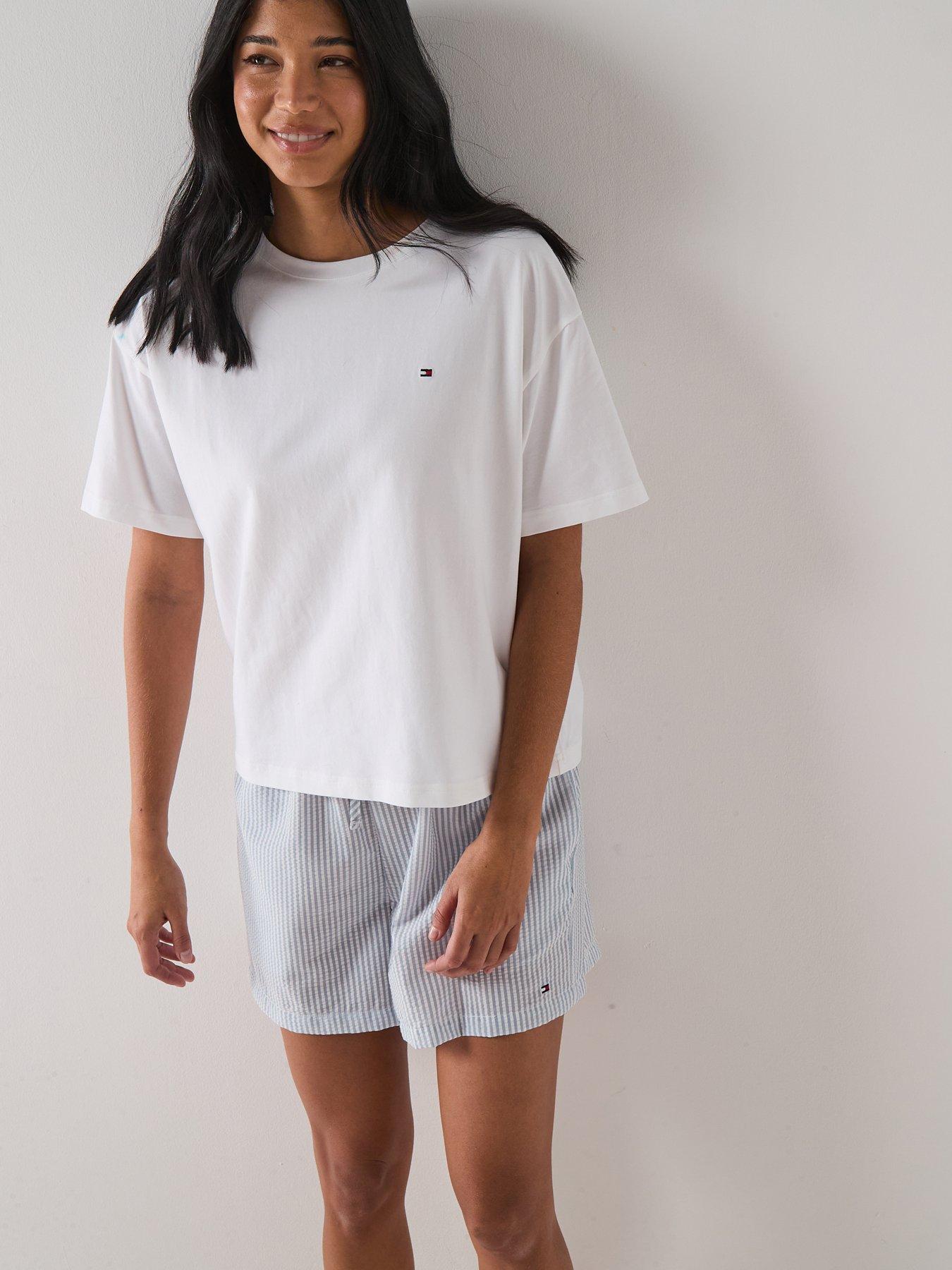 Tommy Hilfiger Jersey T-Shirt Seersucker Short Set - White