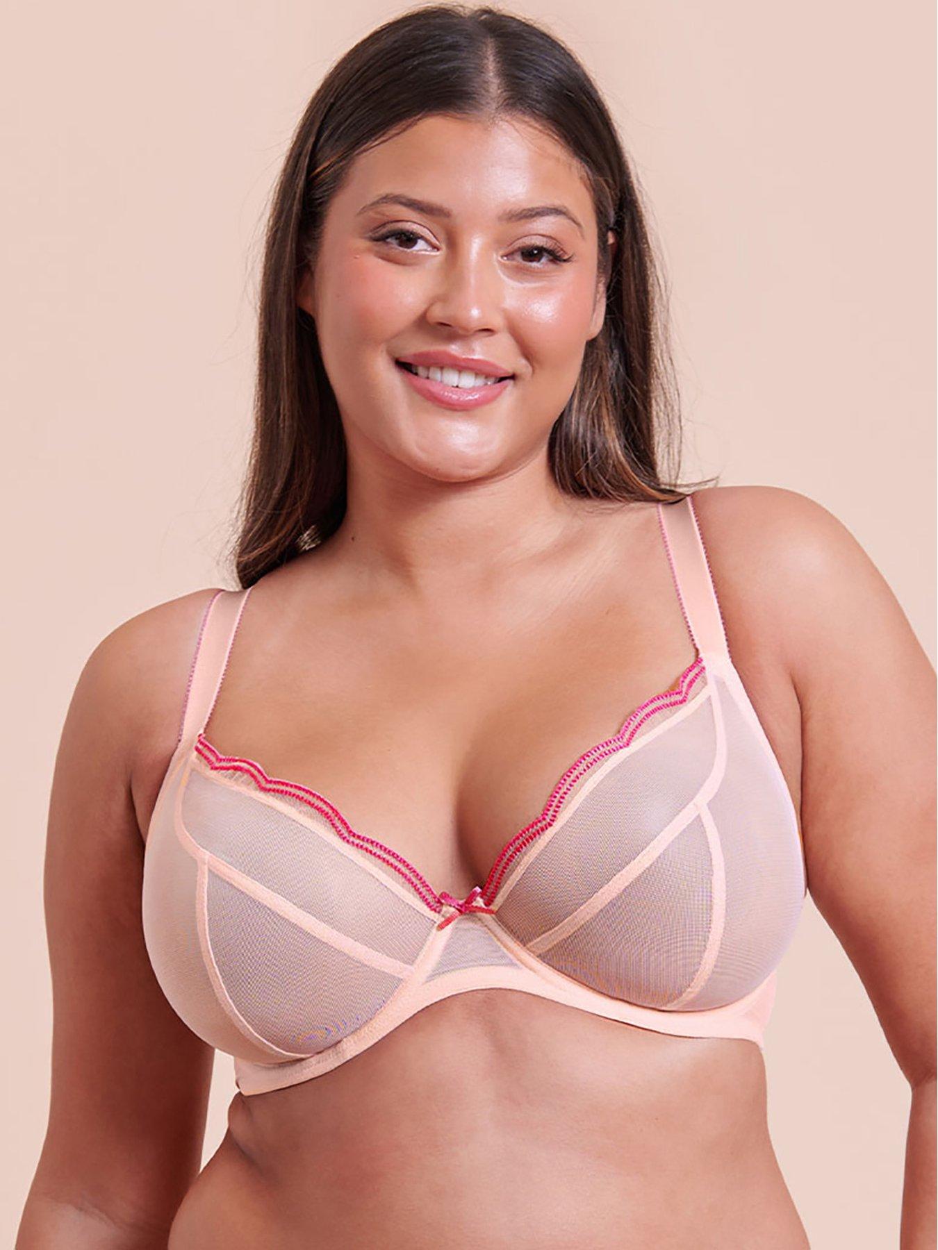 Image 2 of 6 of Curvy Kate Lightstyle Scallop Plunge Bra - Blush Pink
