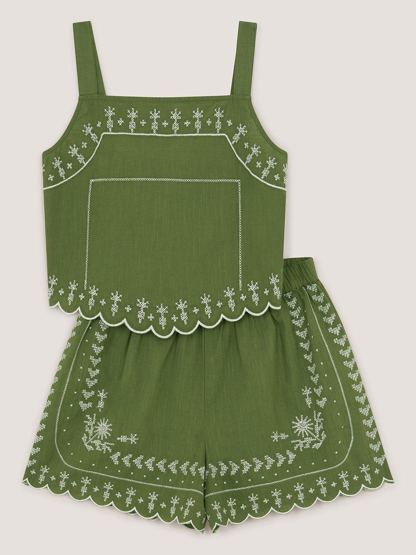 Monsoon Girls Storm Ricrac Set - Green