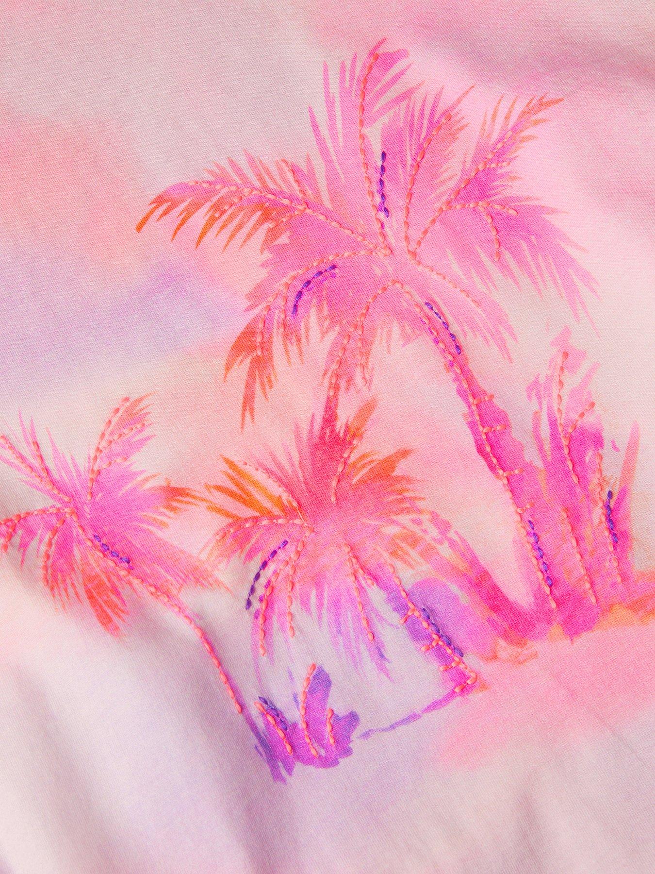 Image 3 of 3 of Monsoon Girls Storm Ombre Palm Tshirt - Pink