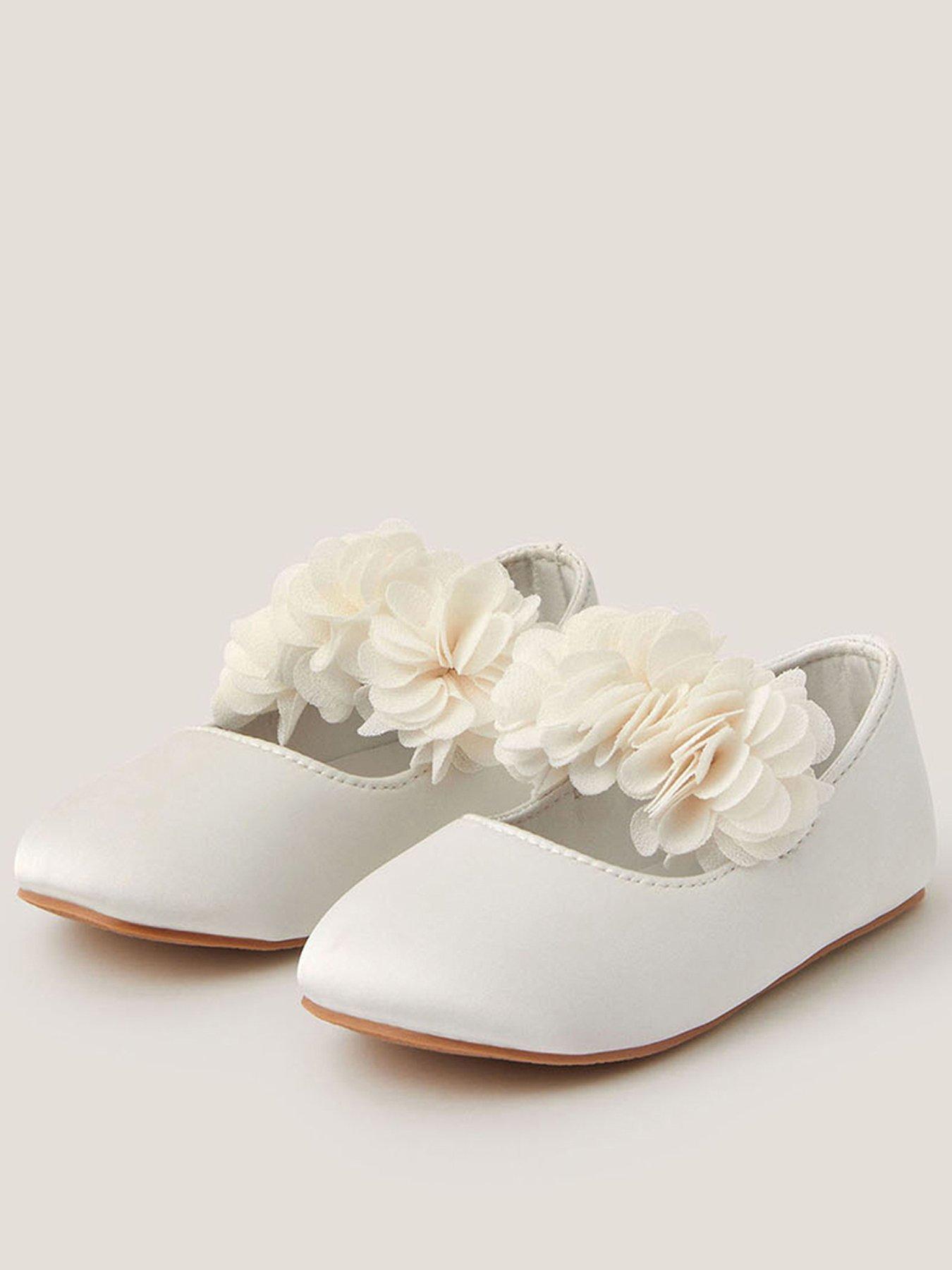 Monsoon Baby Girls Pom Flower Walker Shoes - Cream