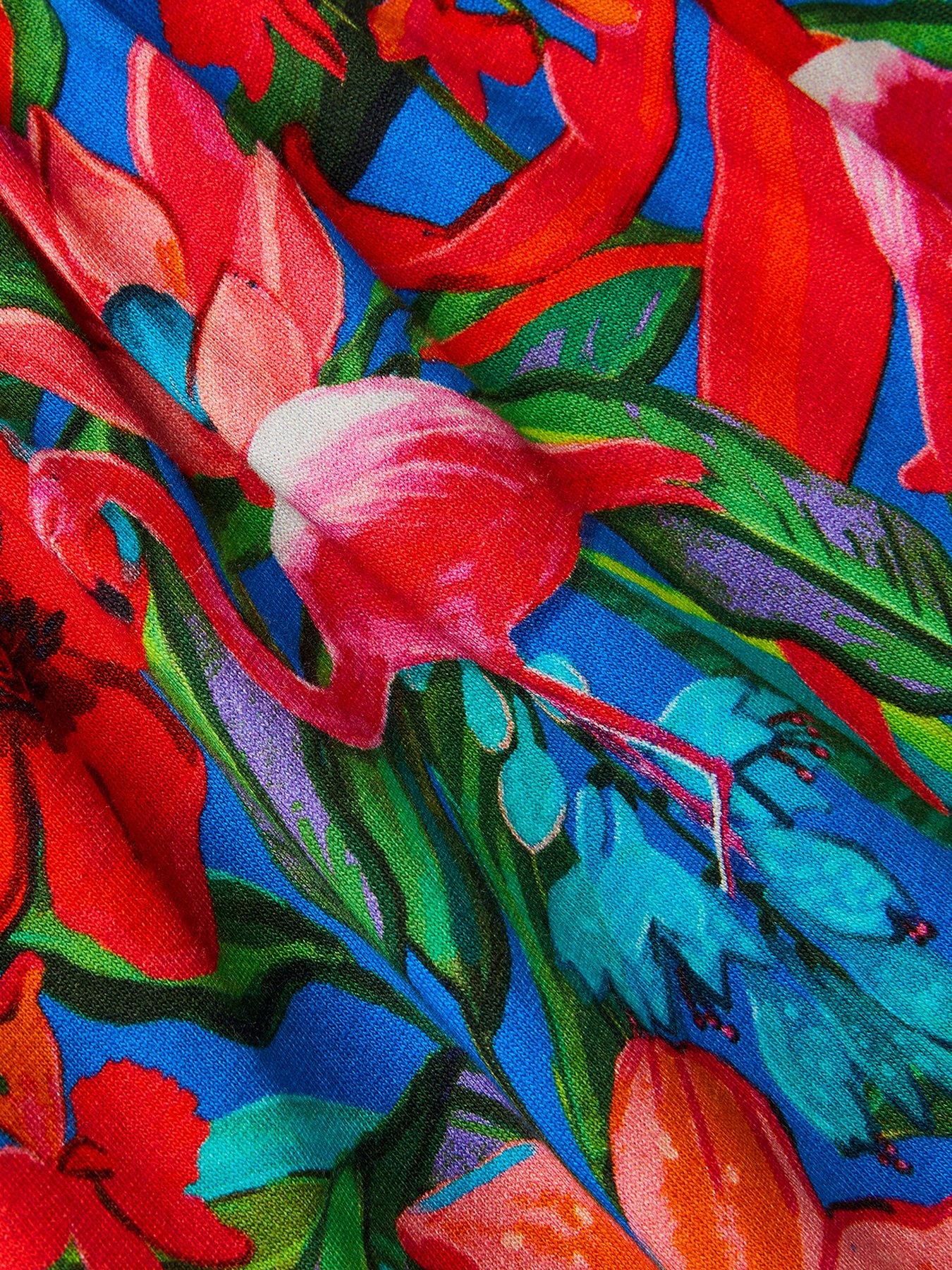 Image 4 of 4 of Monsoon Girls Jersey Tropical Dress - Pink