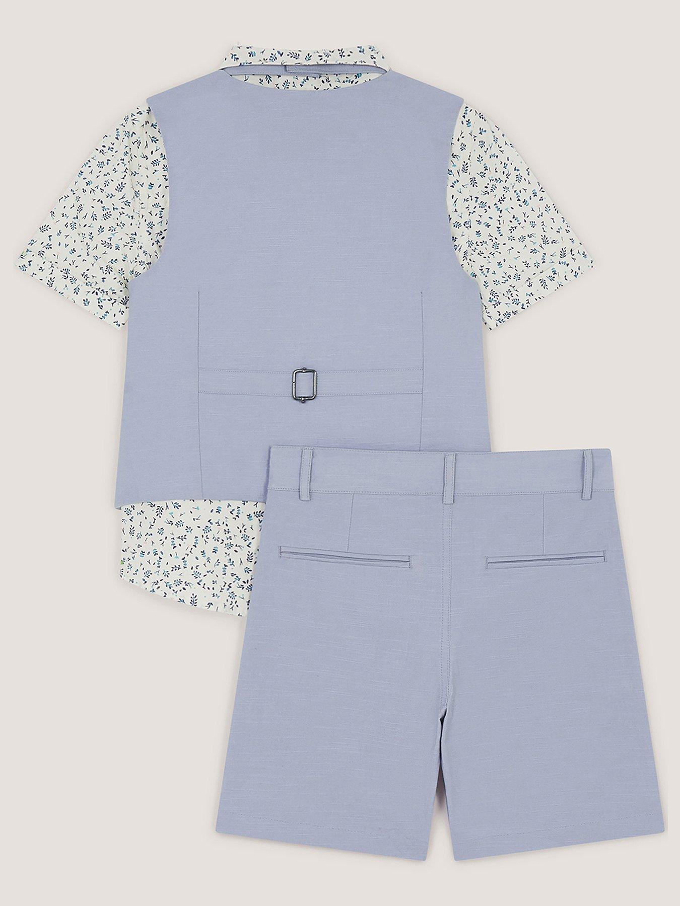 Image 2 of 3 of Monsoon Boys Oscar 4 Piece Printed Shirt Set - Blue