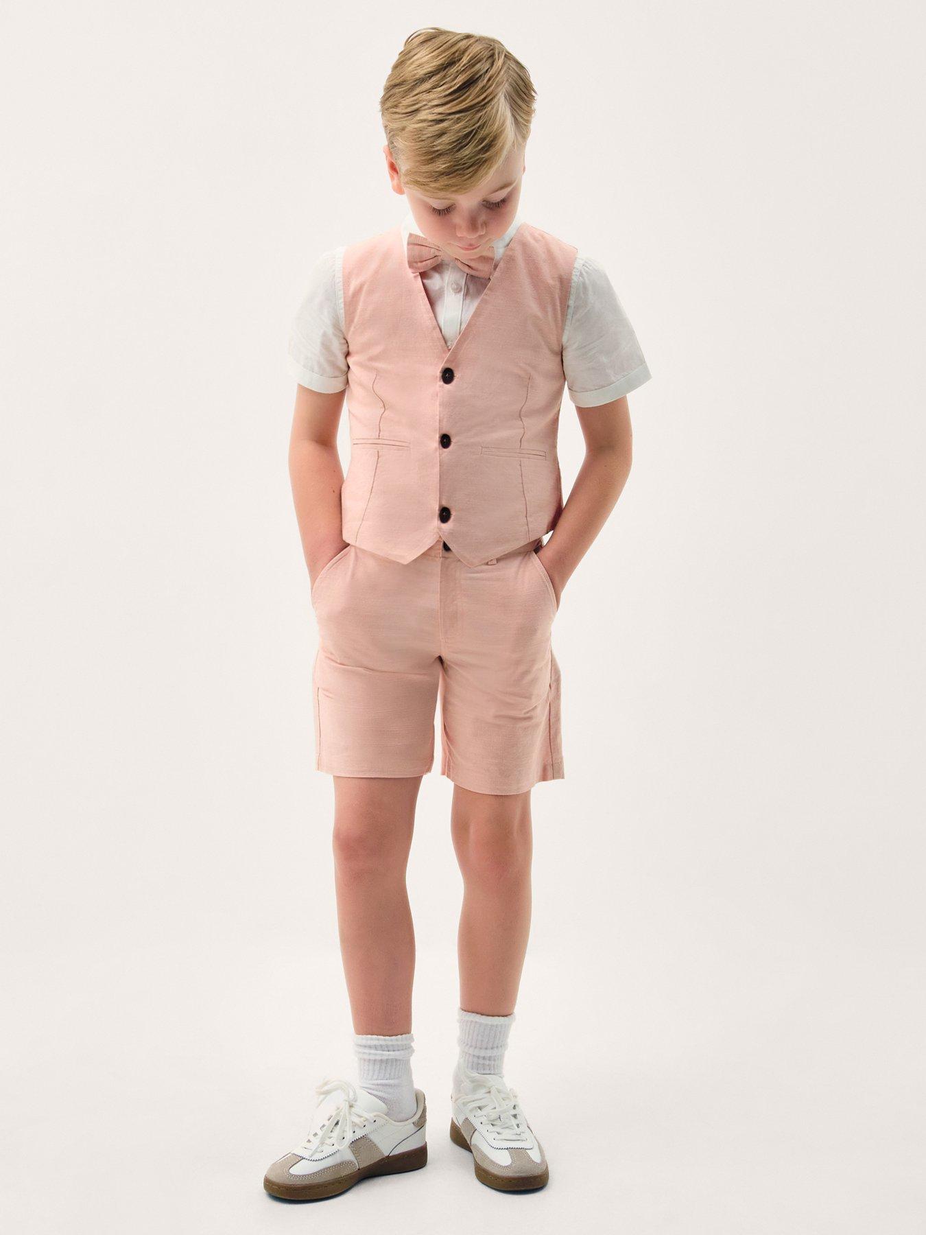 Monsoon Boys Leo 4 Piece Smart Short Set - Pink