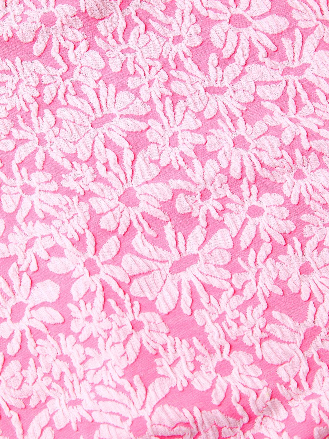 Image 3 of 3 of Monsoon Girls Storm Jaquard Swimsuit - Pink