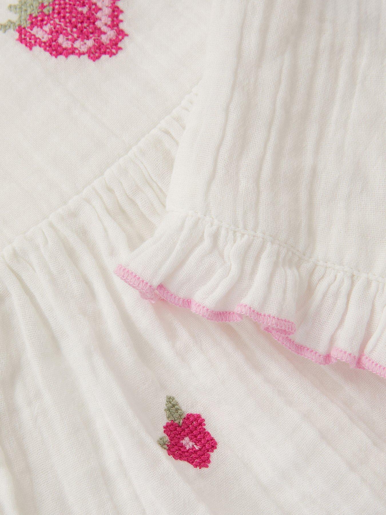 Image 3 of 3 of Monsoon Baby Girls Strawberry Short Set - White