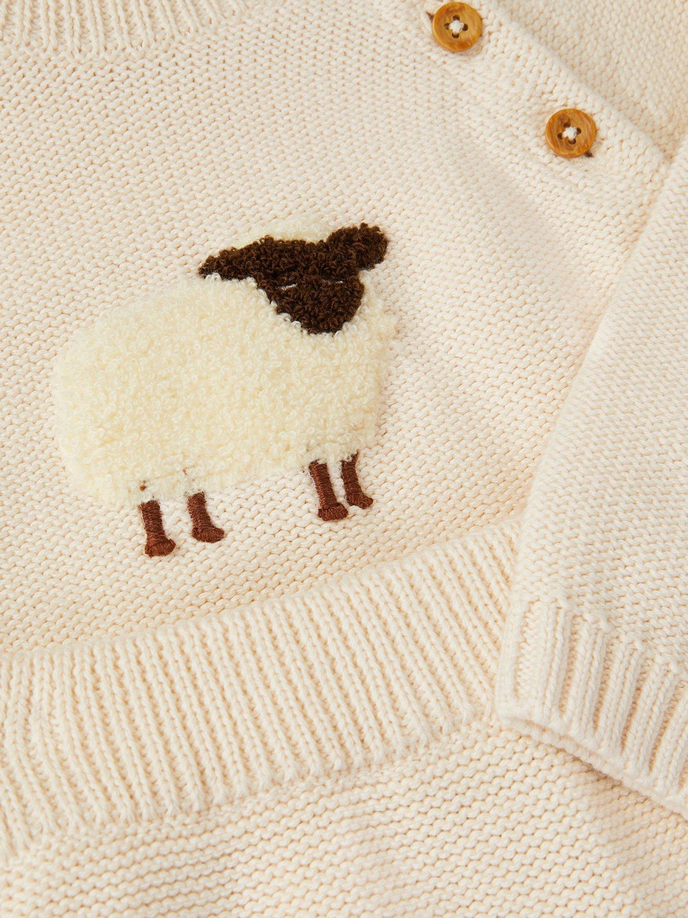 Image 3 of 3 of Monsoon Baby Boys Sheep Jumper &amp; Joggers - Cream