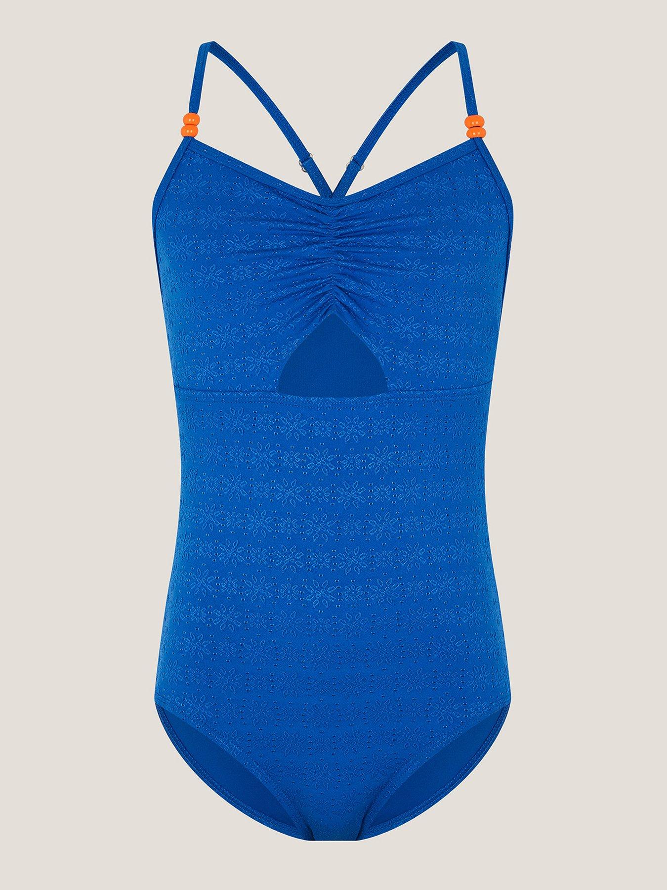 Monsoon Girls Storm Swimsuit, Blue, Size Age: 15 Years
