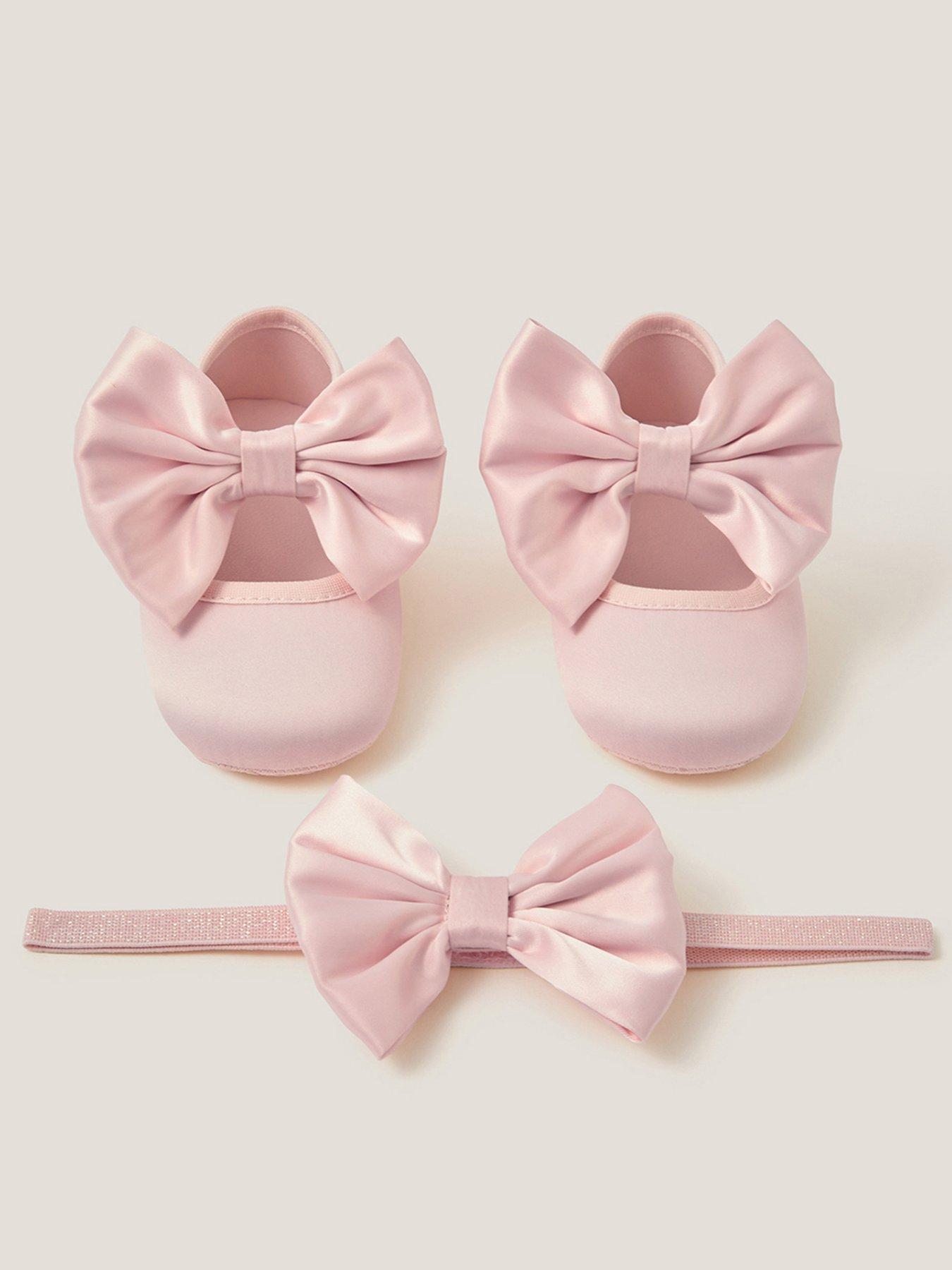 Monsoon Baby Girls Super Bow Bootie  &  Bando Set - Pink