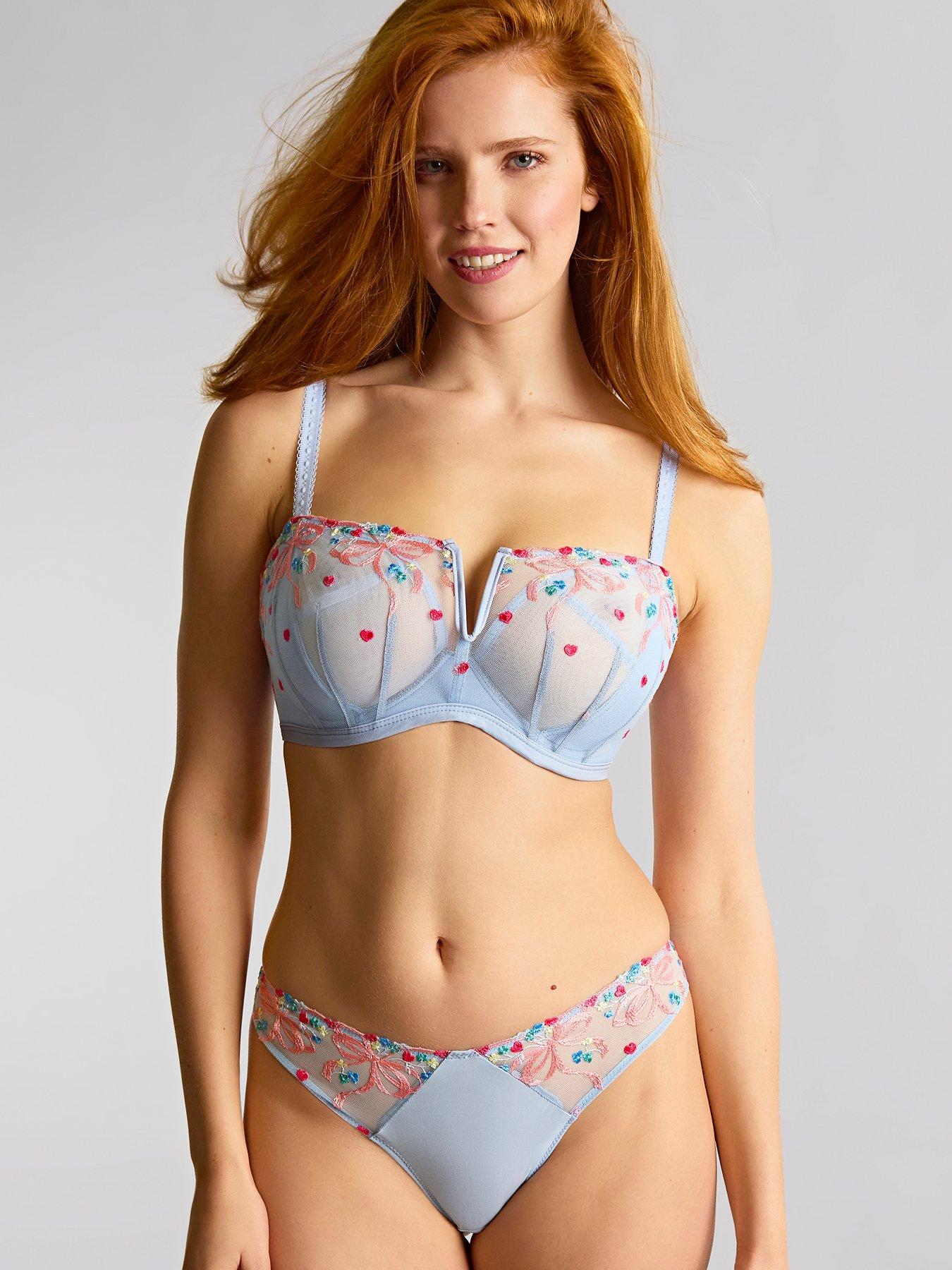 Panache Ottilie Dusky Blue Low Balcony Bra - Dusky Blue