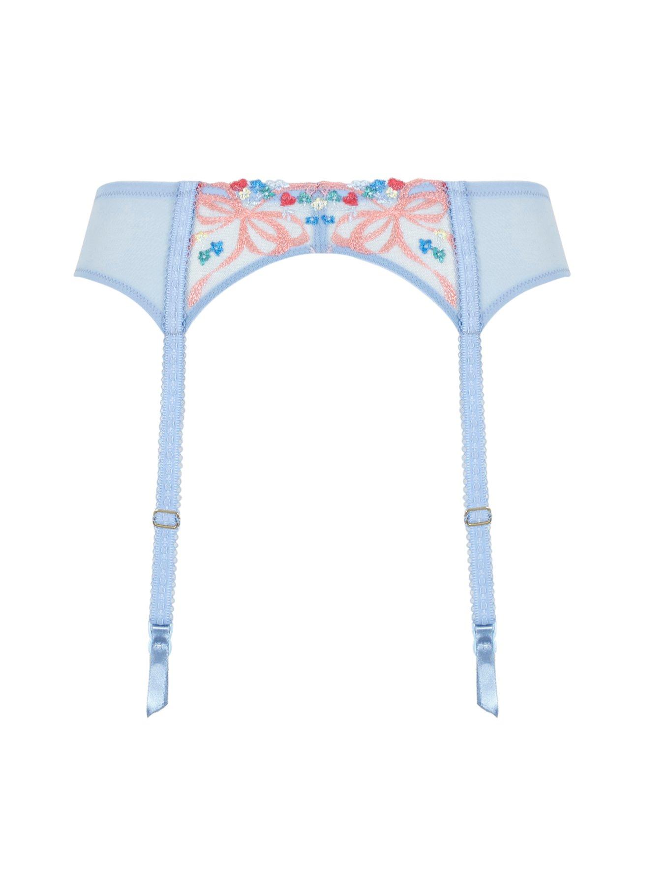 Image 5 of 5 of Panache Ottilie Dusky Blue Suspender - Dusky Blue
