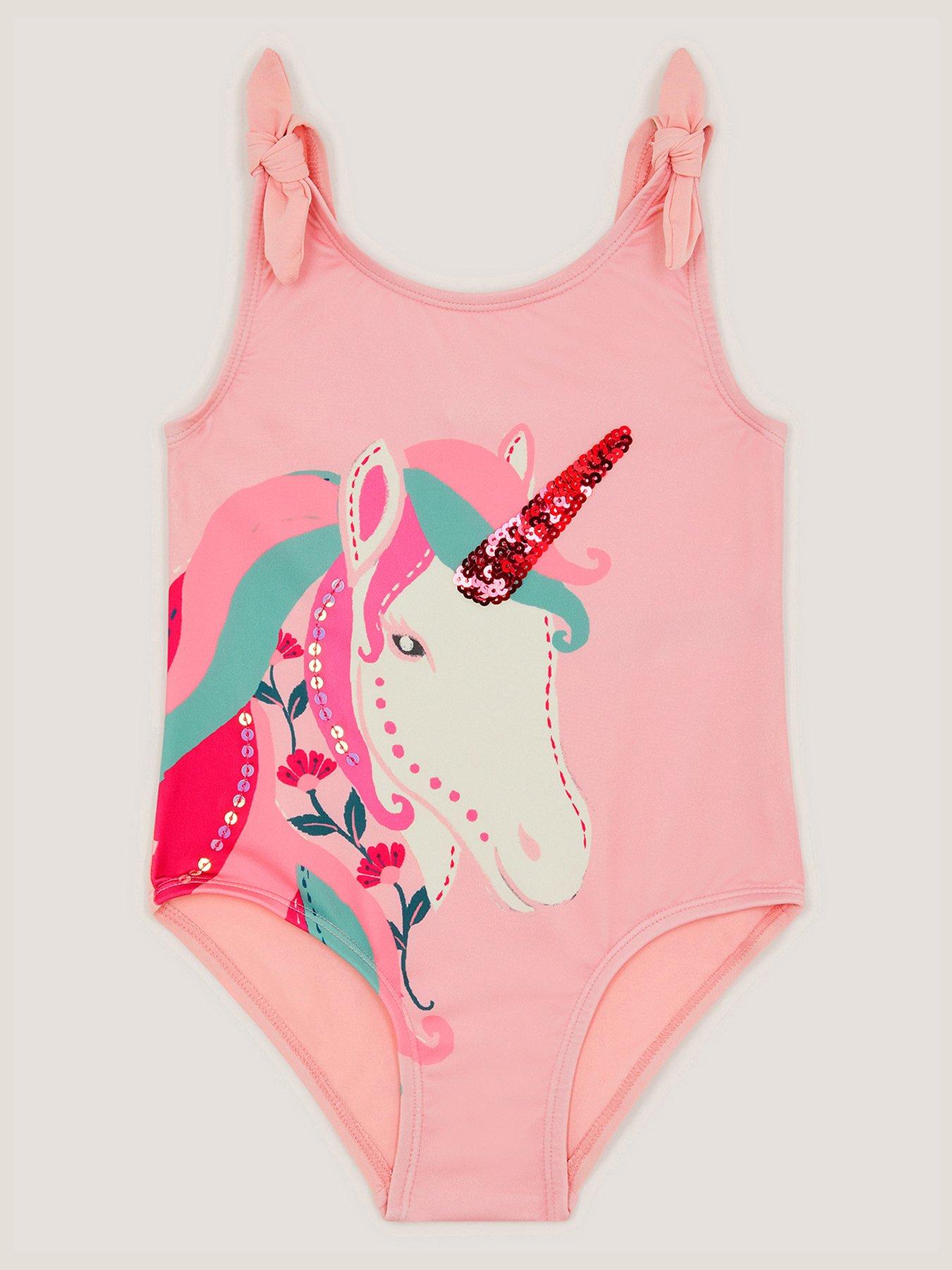 Monsoon Girls Unicorn Swimsuit - Pink