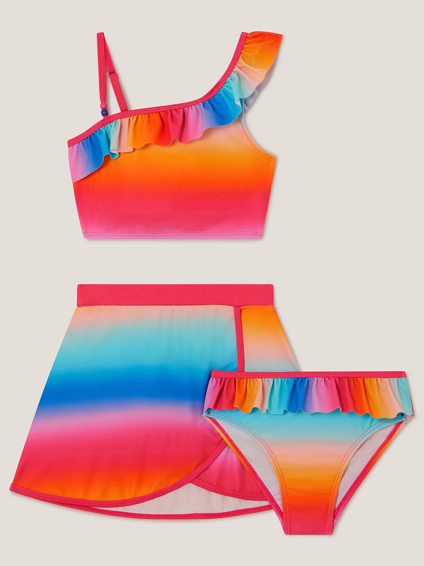 Monsoon Girls Ombre 3 Piece Bikini With Skirt - Multi