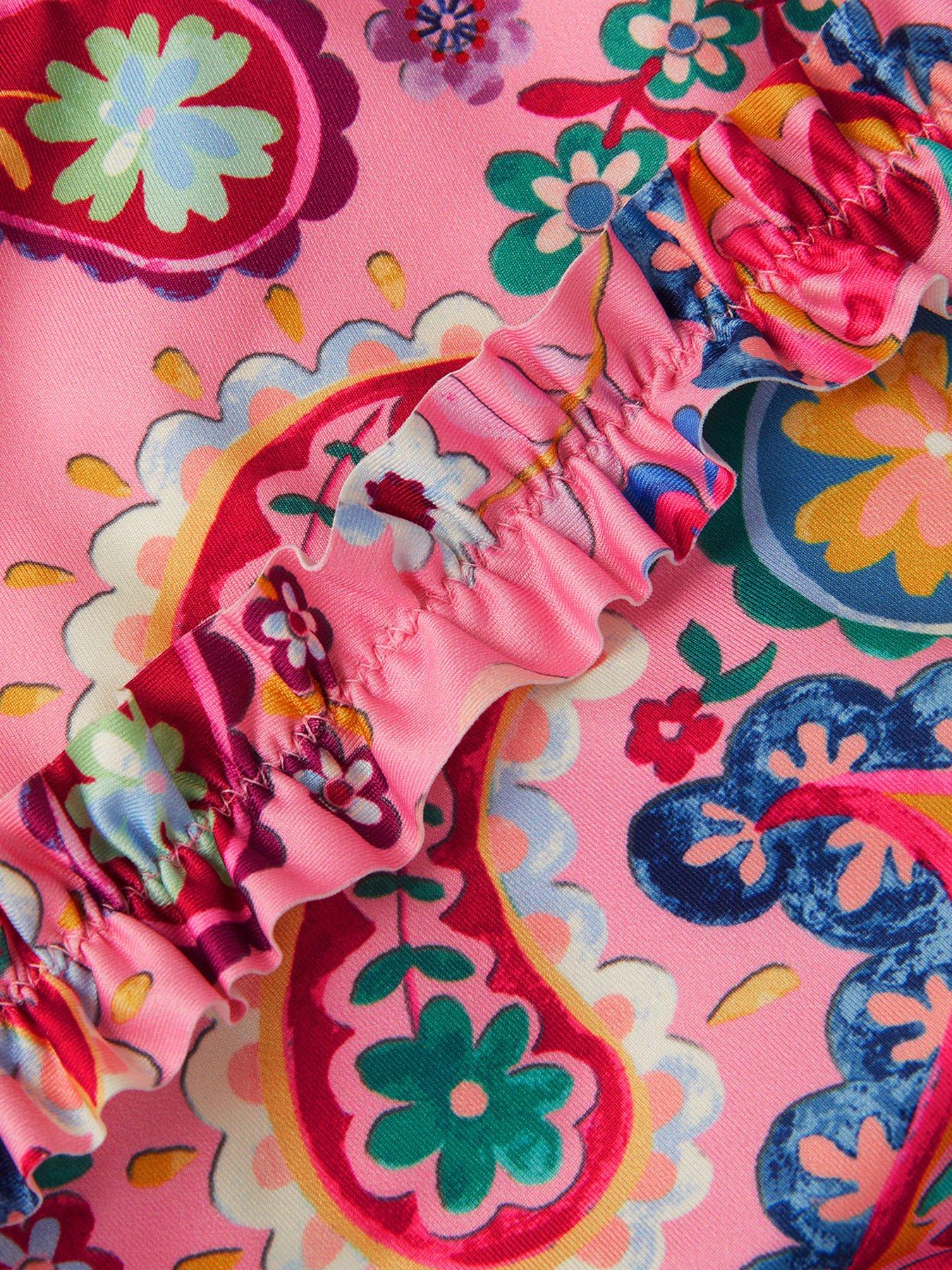 Image 3 of 3 of Monsoon Girls Paisley Puff Bikini - Pink