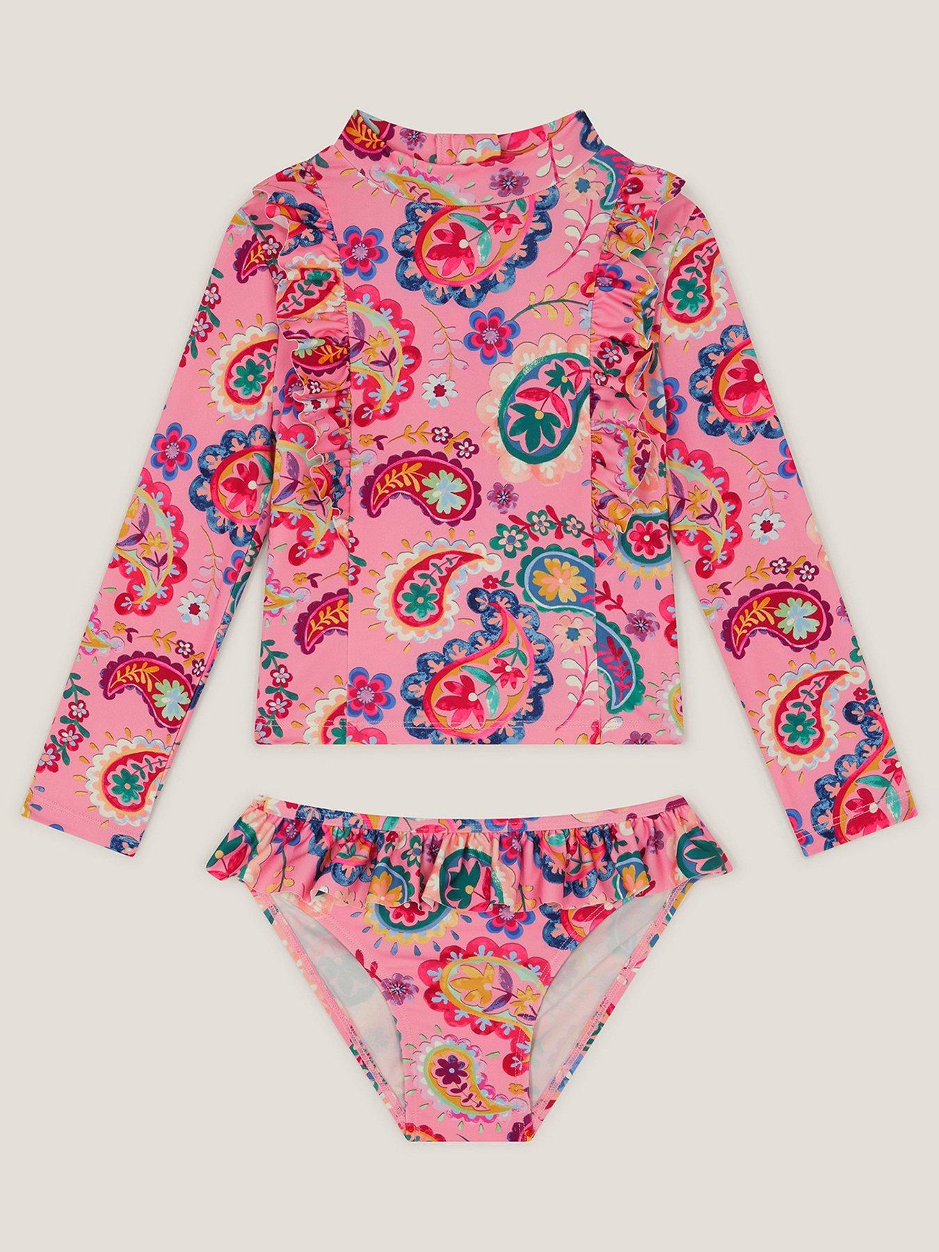 Monsoon Girls Paisley Sun Safe Set - Pink