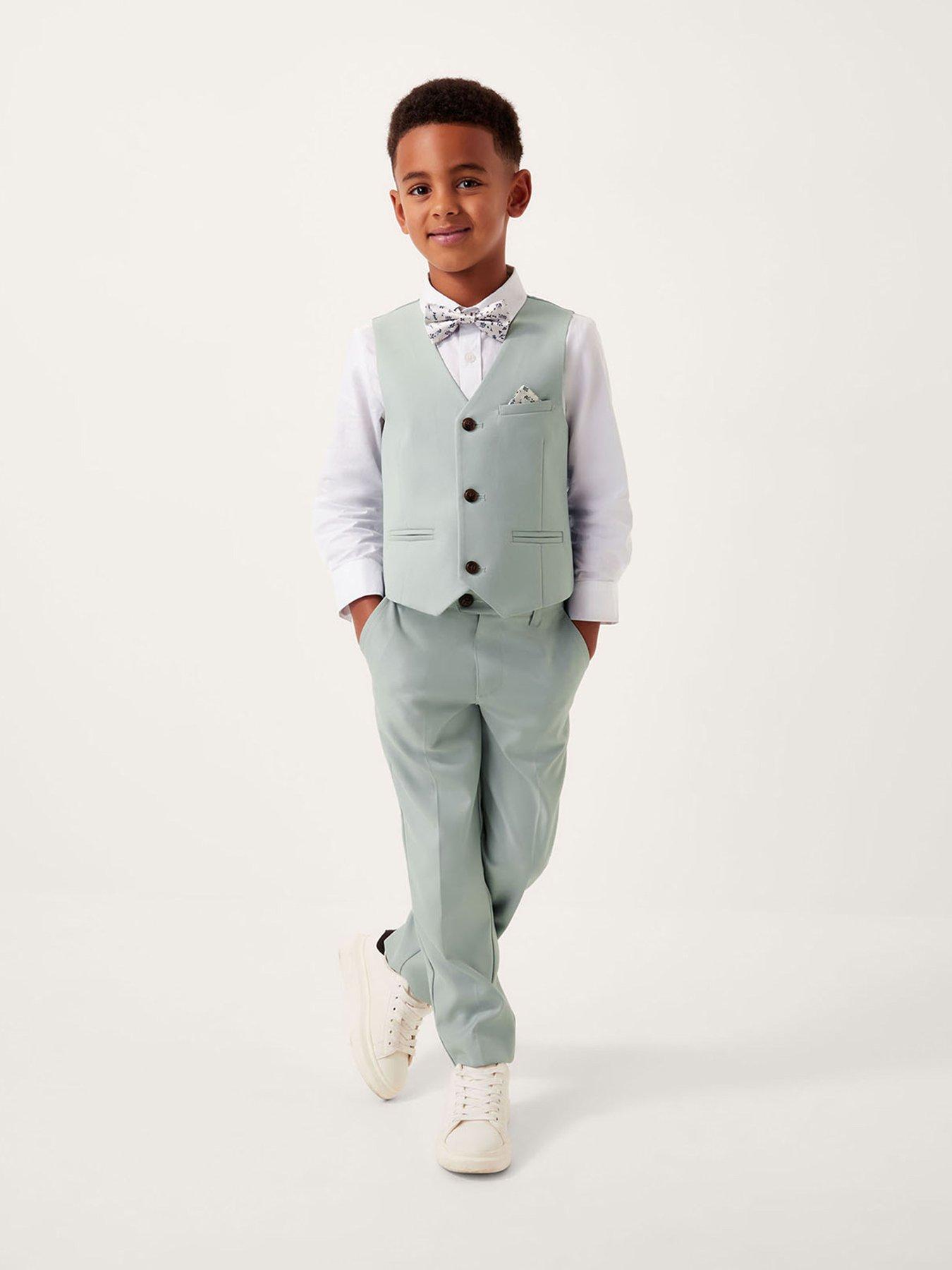 Image 1 of 4 of Monsoon Boys Freddie 4 Piece Suit - Light Green