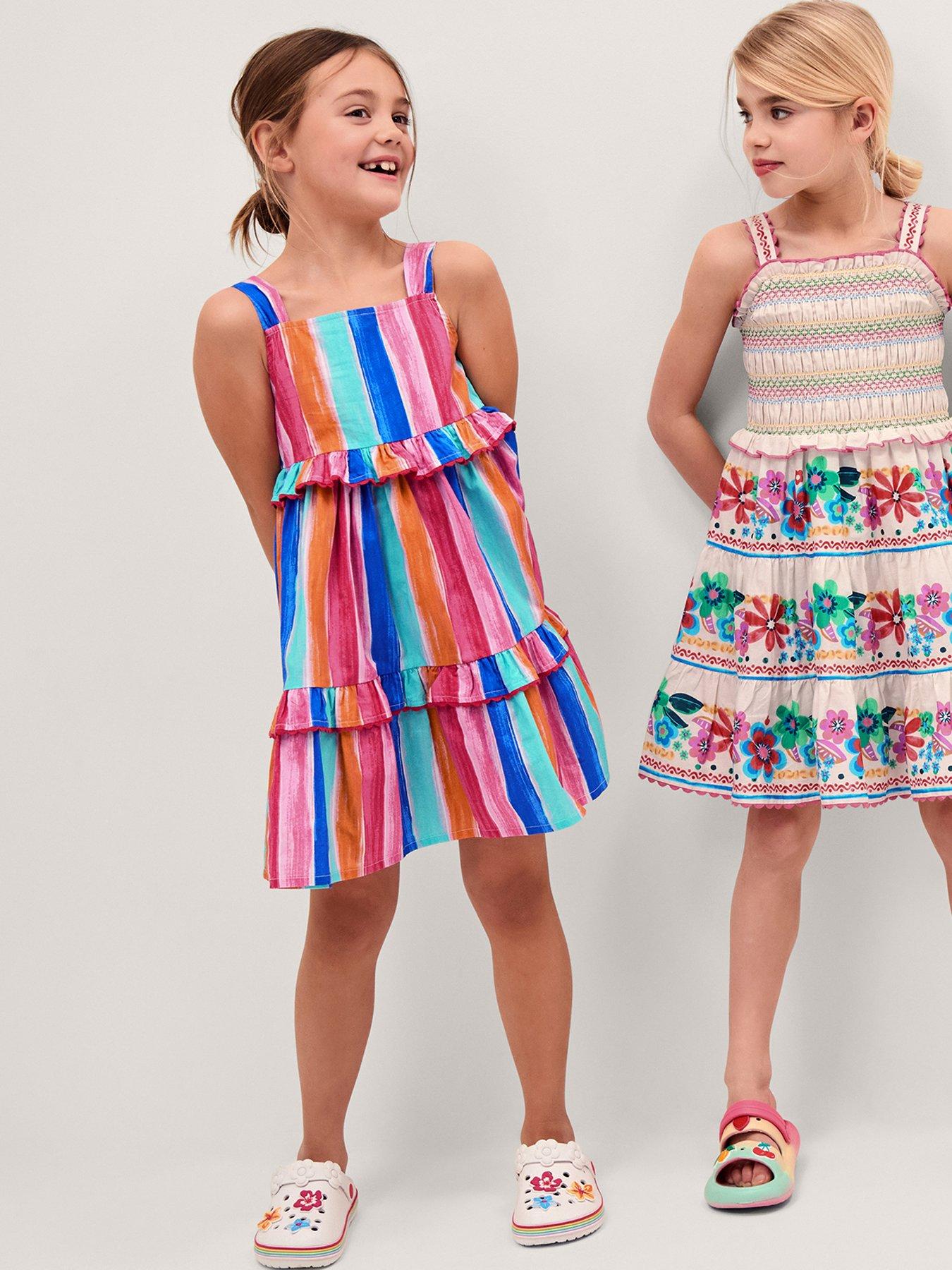 Monsoon Girls Vertical Stripe Dress