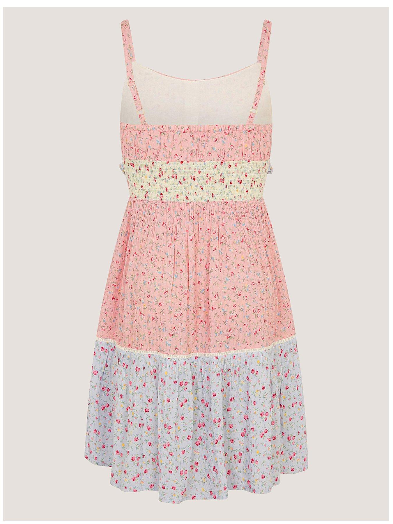 Image 2 of 3 of Monsoon Girls Storm Ditsy Midi Dress - Pink