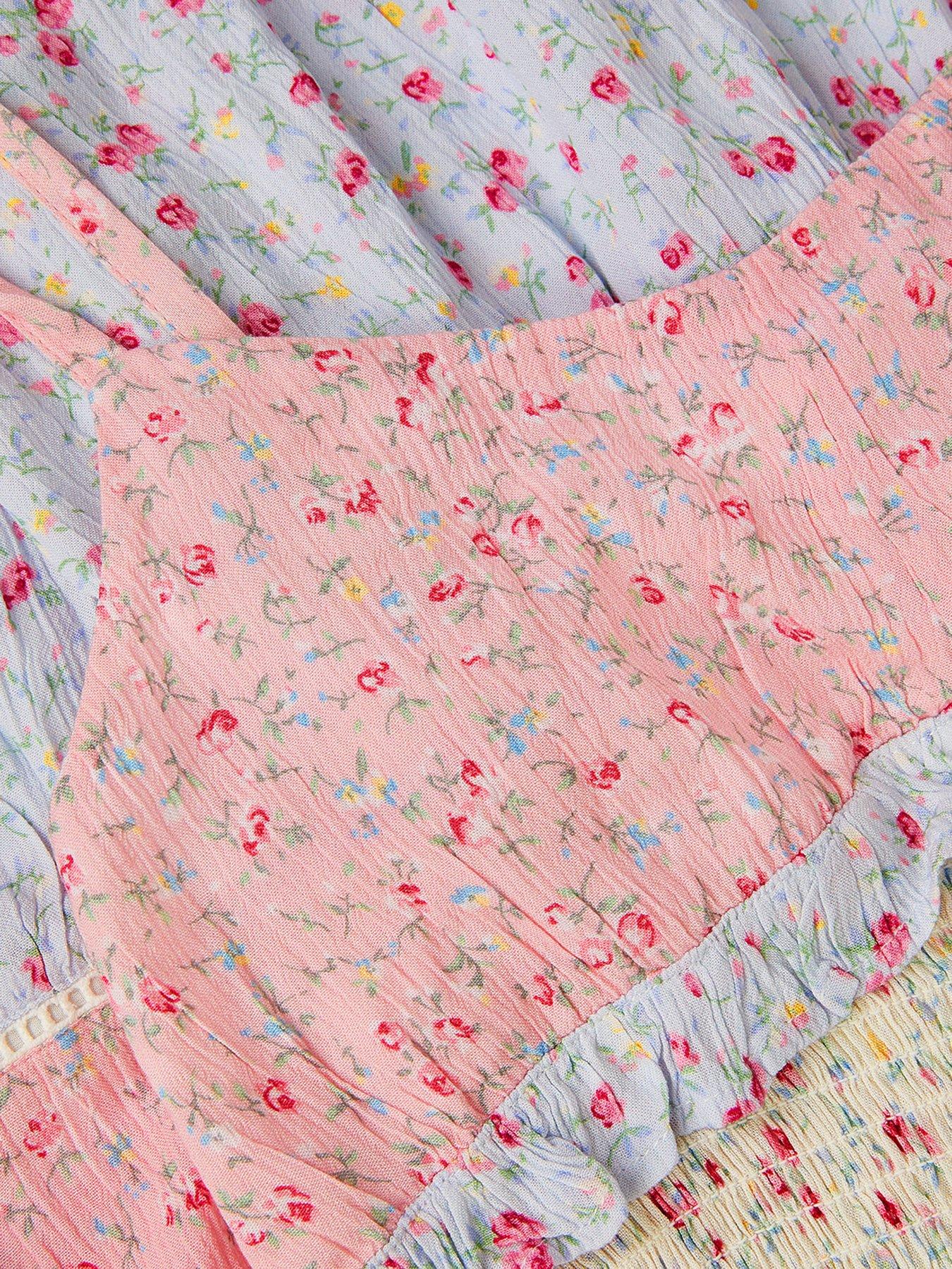 Image 3 of 3 of Monsoon Girls Storm Ditsy Midi Dress - Pink