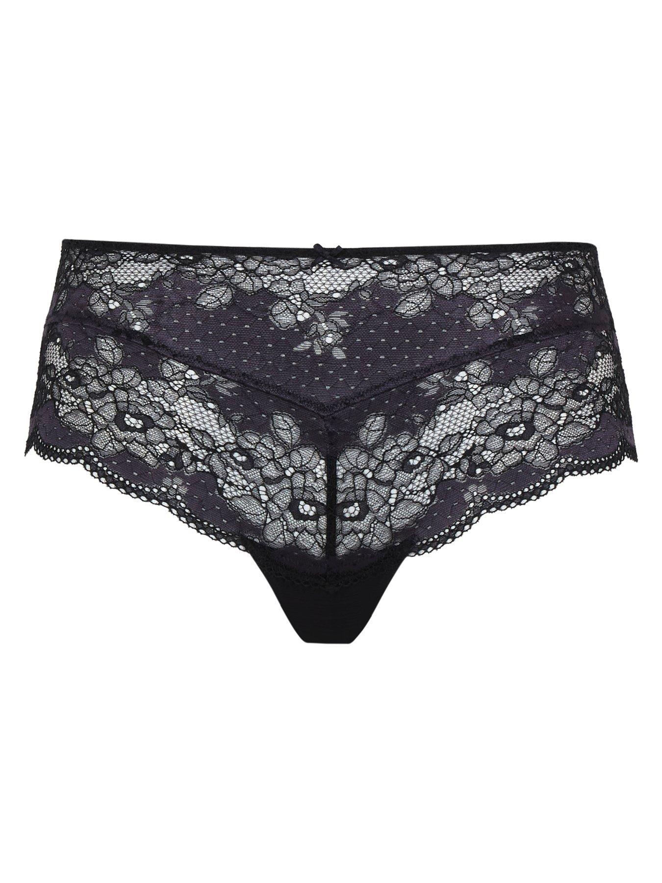 Image 4 of 4 of Panache Clara Deep Brief - Charcoal &amp; Black