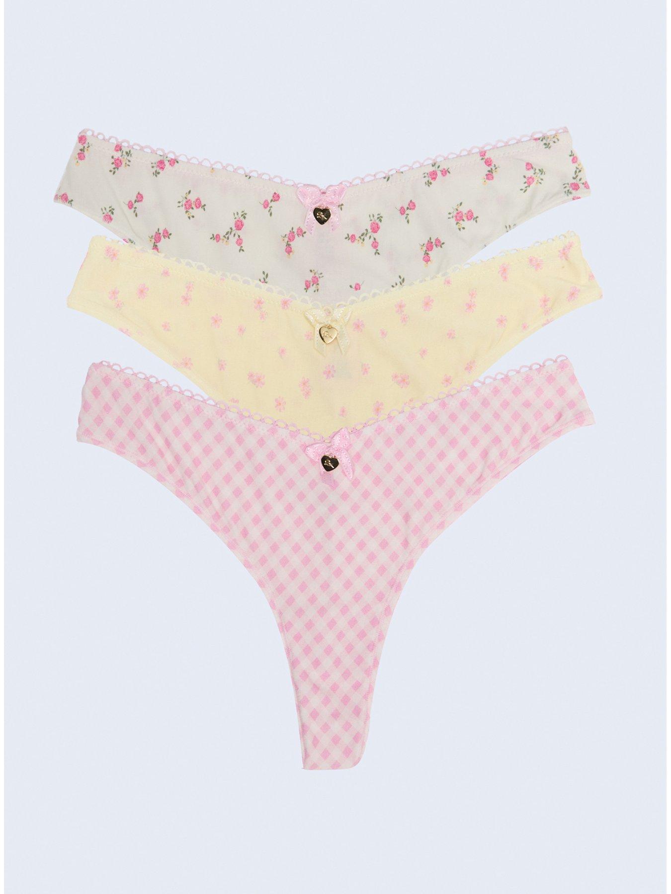 Boux Avenue: Pack Of 3 Freya Cheeky Brazilian Briefs - Ivory/pink/butter Yellow