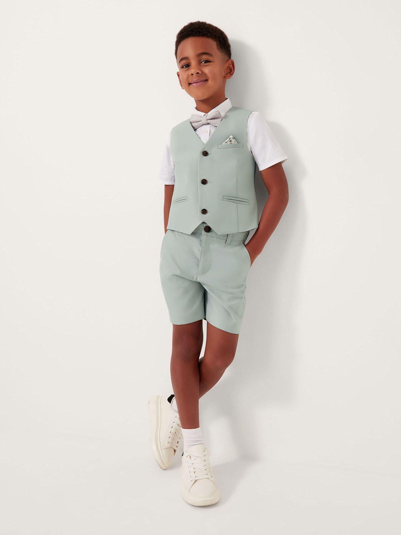 Monsoon Boys Finn 4 Piece Smart Short Set - Light Green