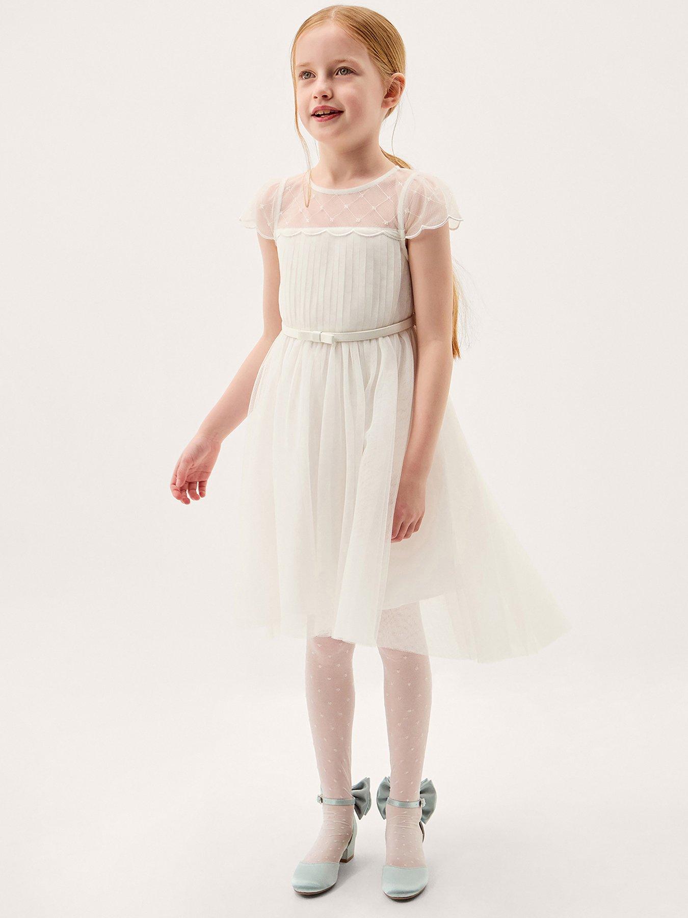 Monsoon Girls Gracia Embroidered Yoke Princess Dress - Cream