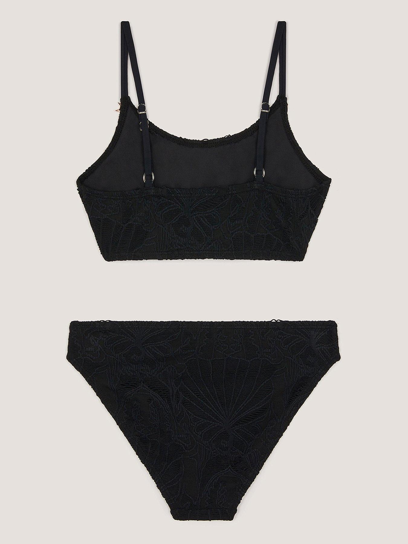 Image 2 of 3 of Monsoon Girls Storm Texture Bikini Set - Black