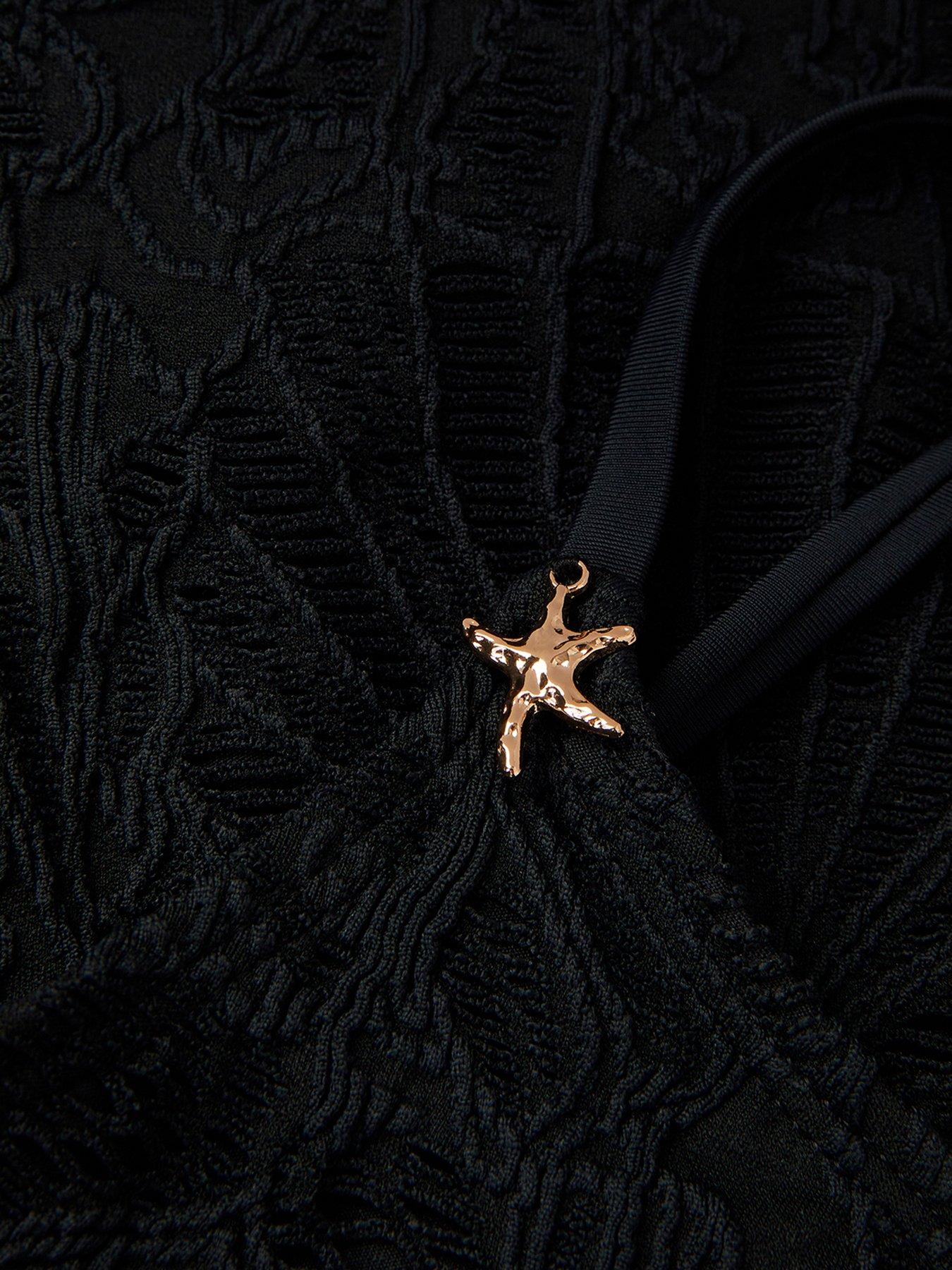 Image 3 of 3 of Monsoon Girls Storm Texture Bikini Set - Black