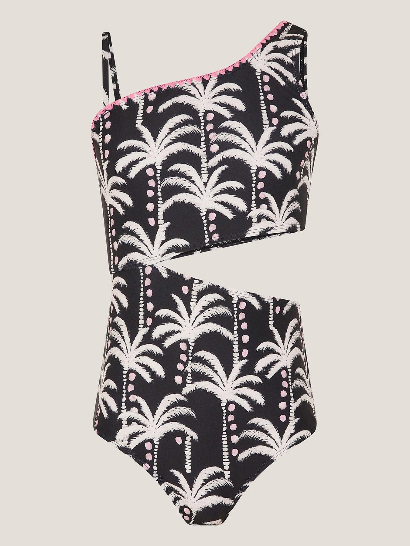 Monsoon Girls Storm Palm Swimsuit - Black